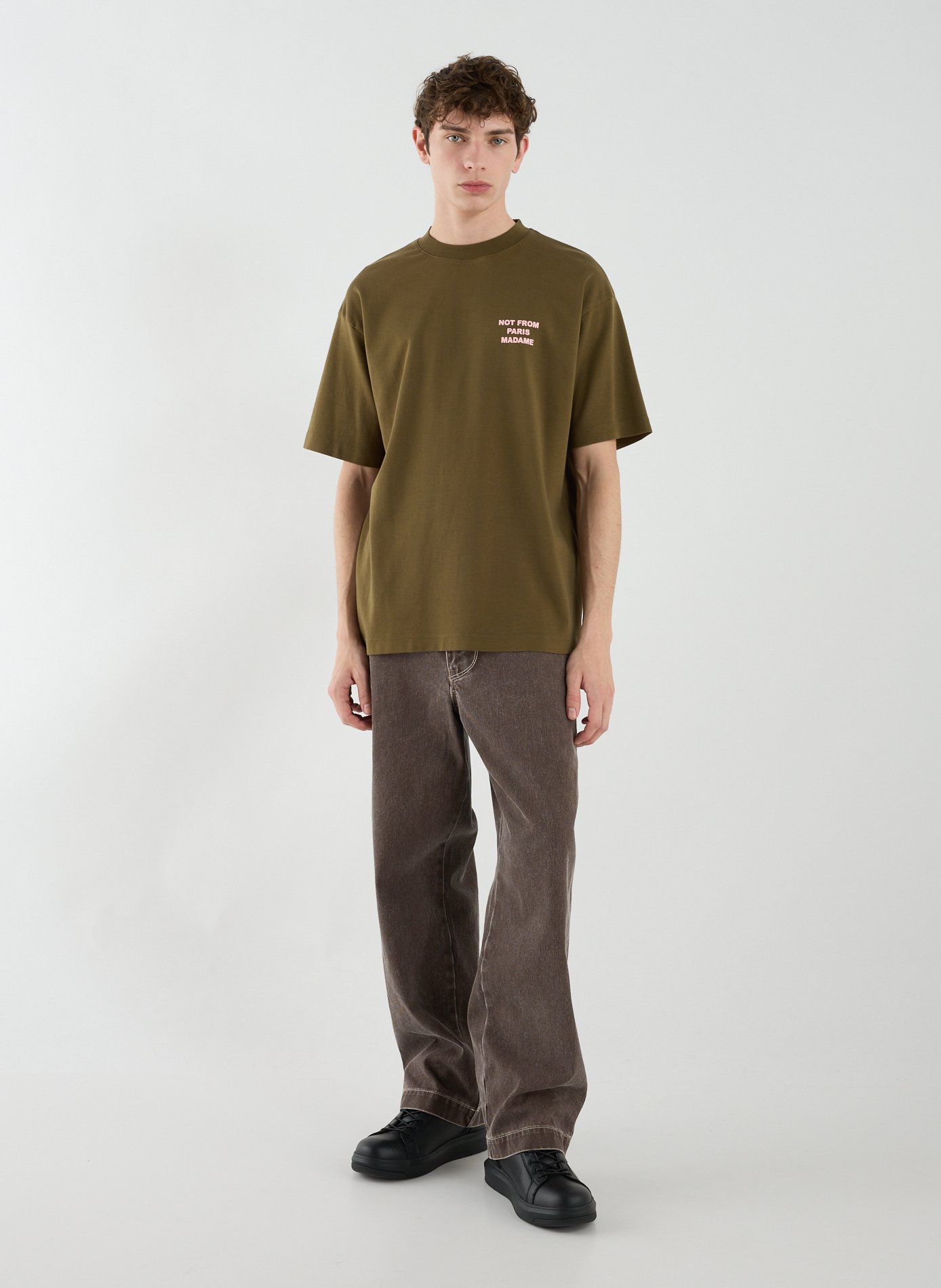 Le T-shirt Slogan  DROLE DE MONSIEUR Kaki