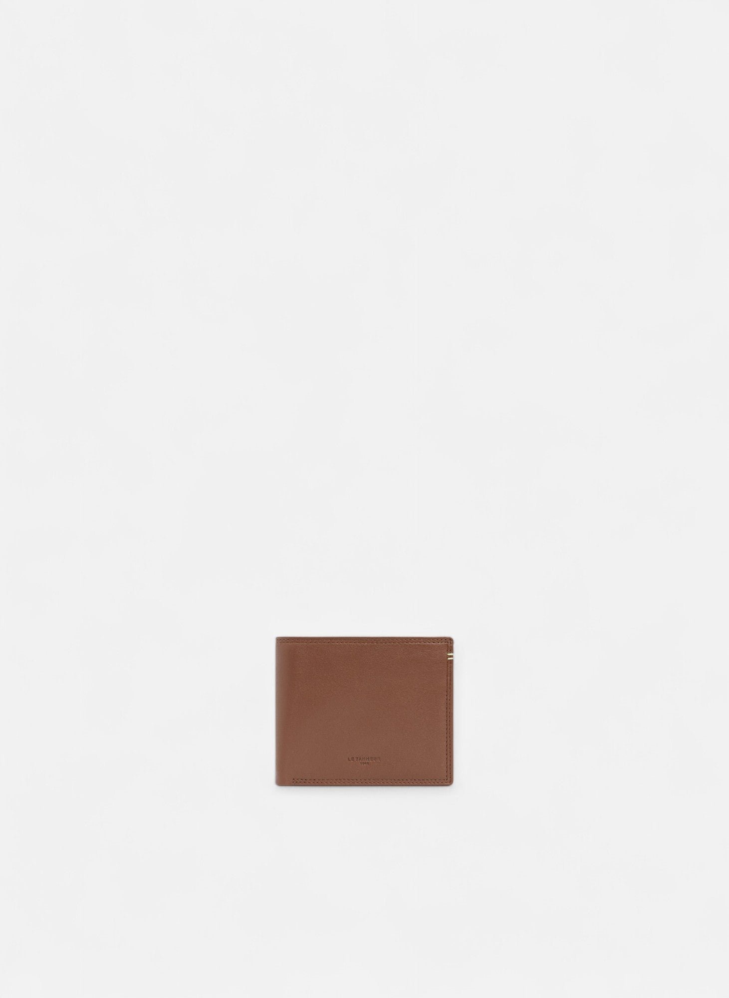 Portefeuille à rabat 2 volets martin en cuir lisse  Marron ebène aloe