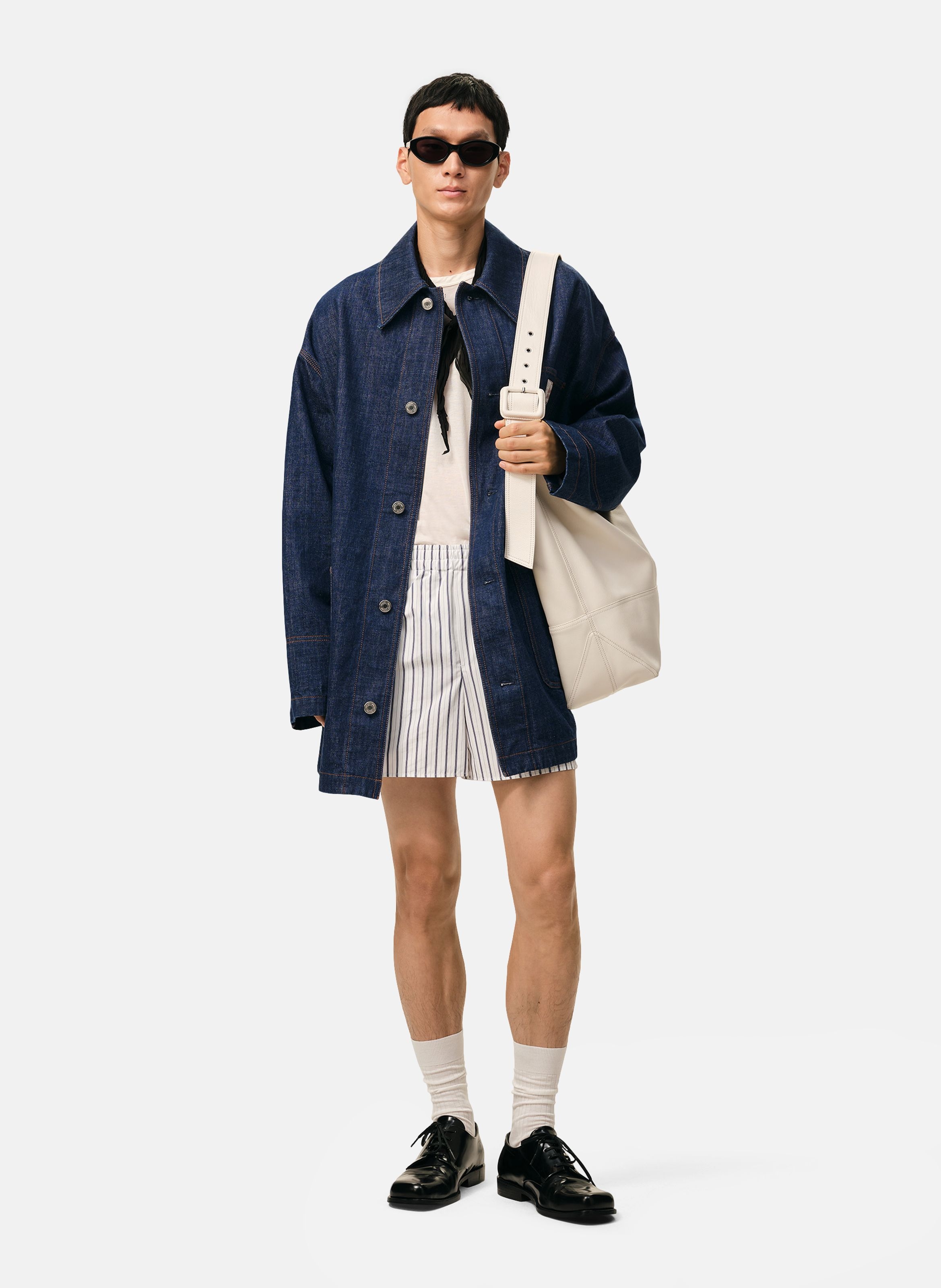 Veste worker unisexe empiècement heritage ami paris unisexe en coton AMI PARIS Bleu