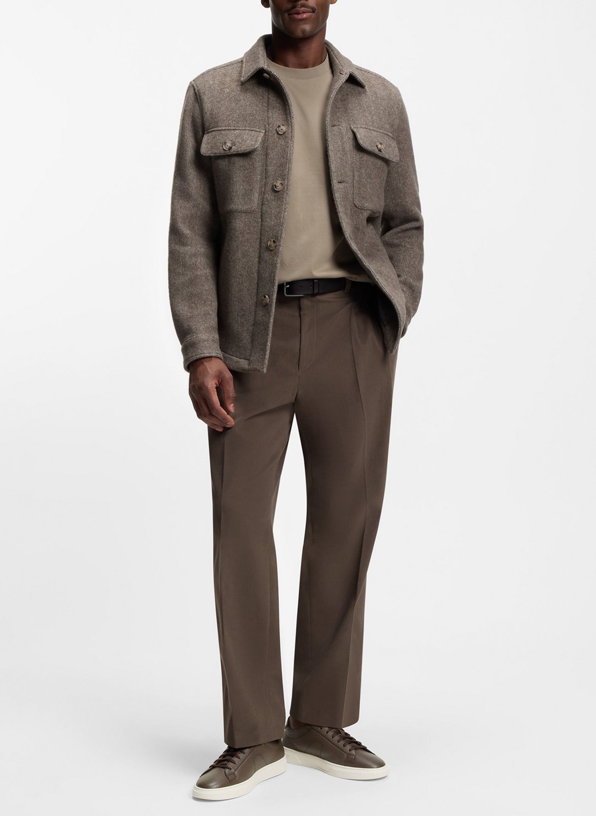 Baskets basses en cuir BOSS Marron