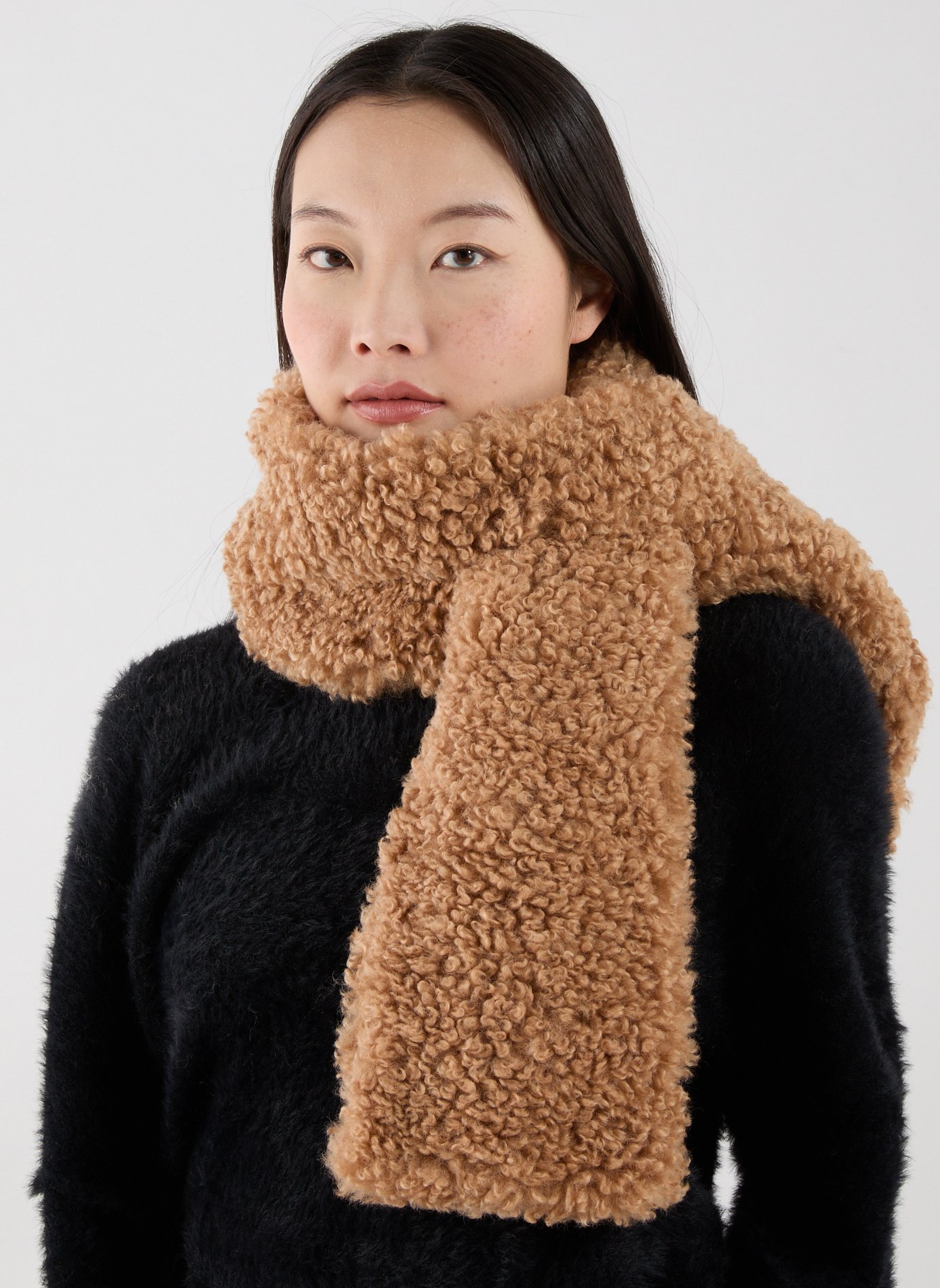 Textured scarf APPARIS Brown