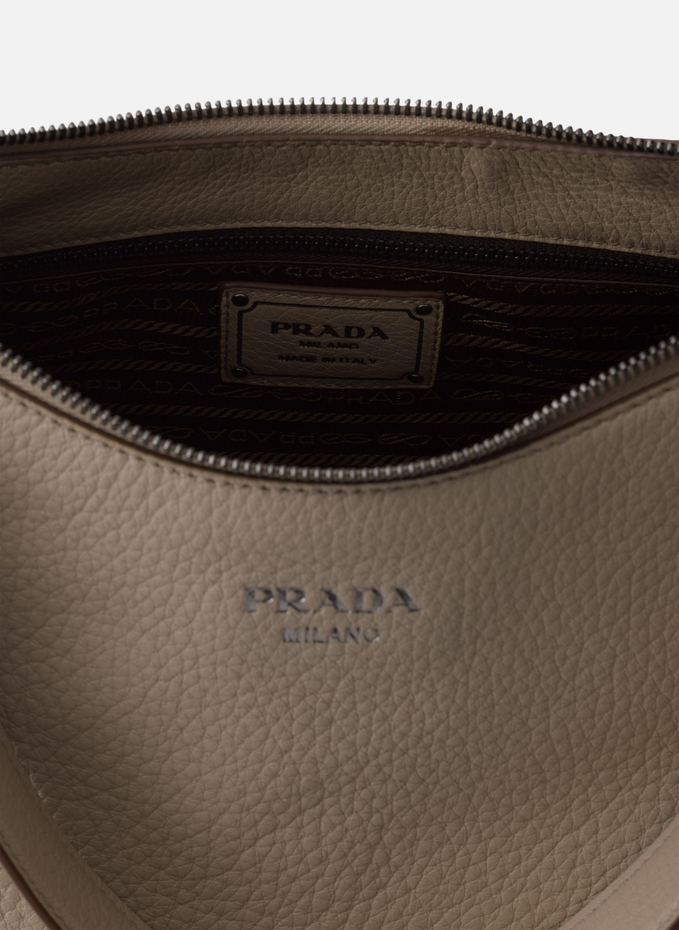 Grand sac porté épaule en cuir prada aimée PRADA Gris