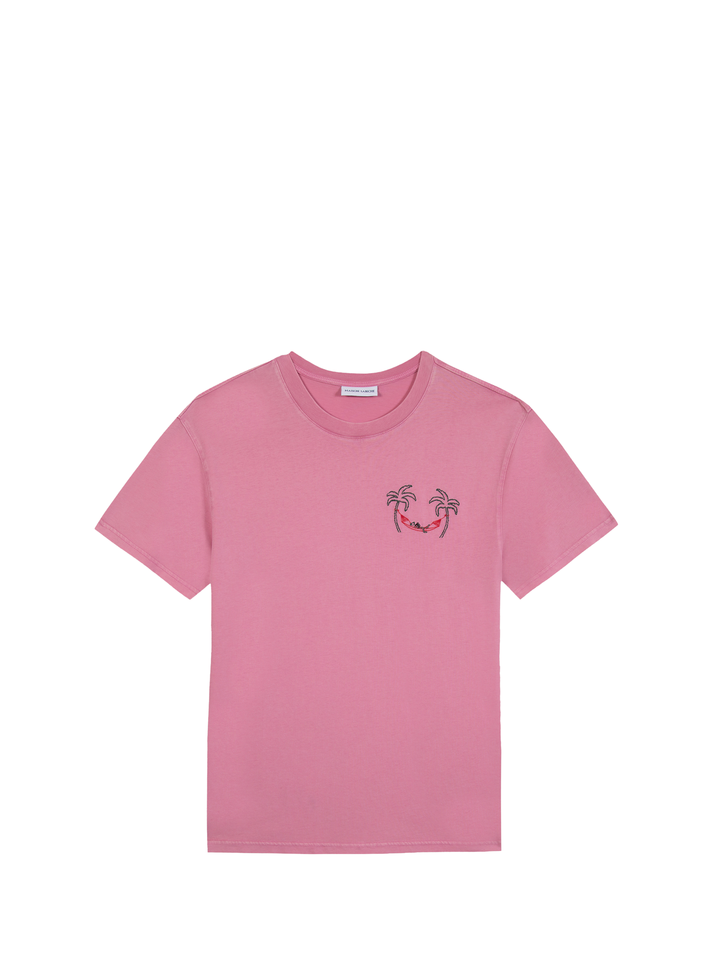 T-shirt Popincourt embroidered in organic cotton MAISON LABICHE Pink