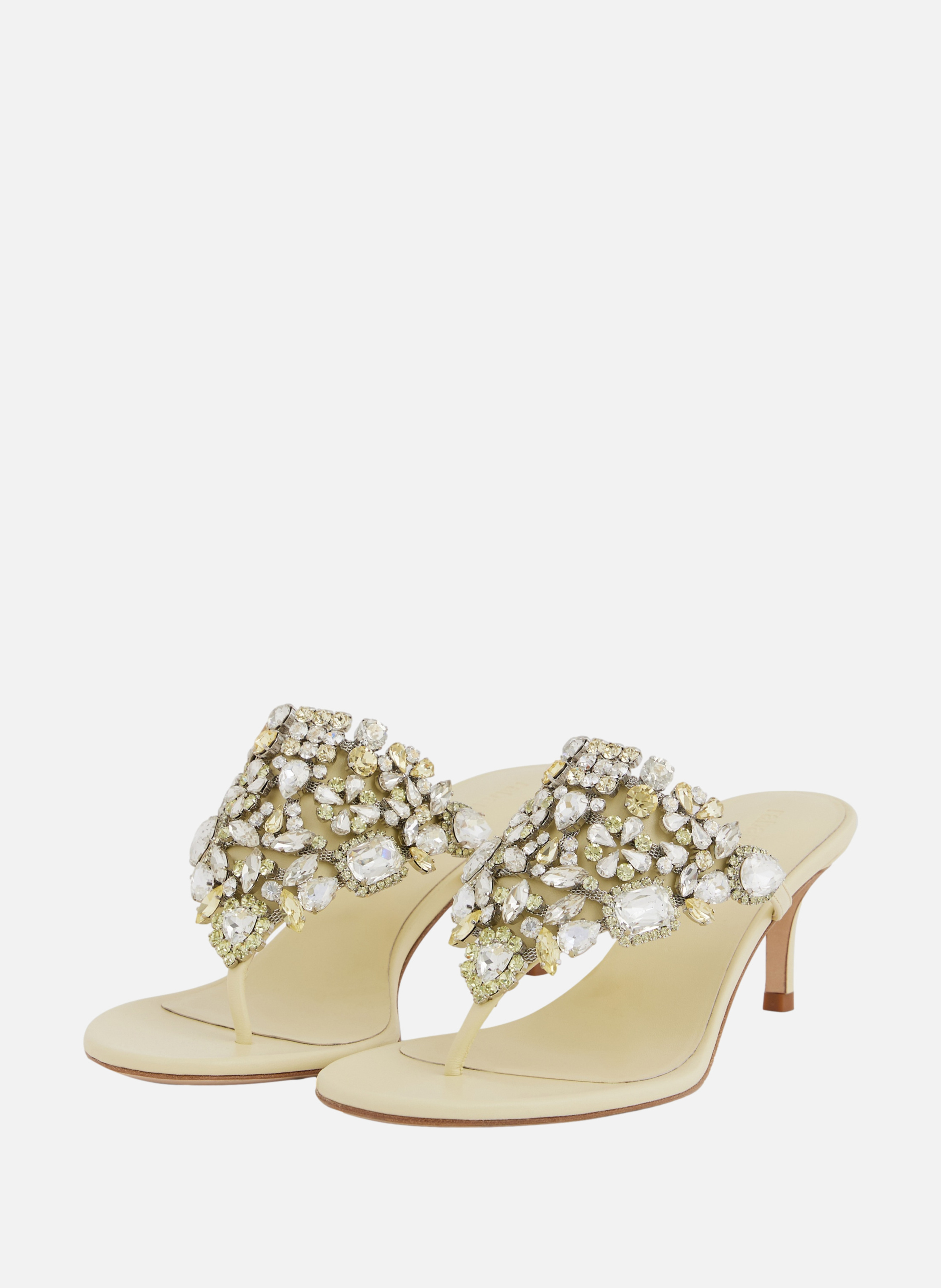 Sandales à talons avec strass RABANNE Jaune