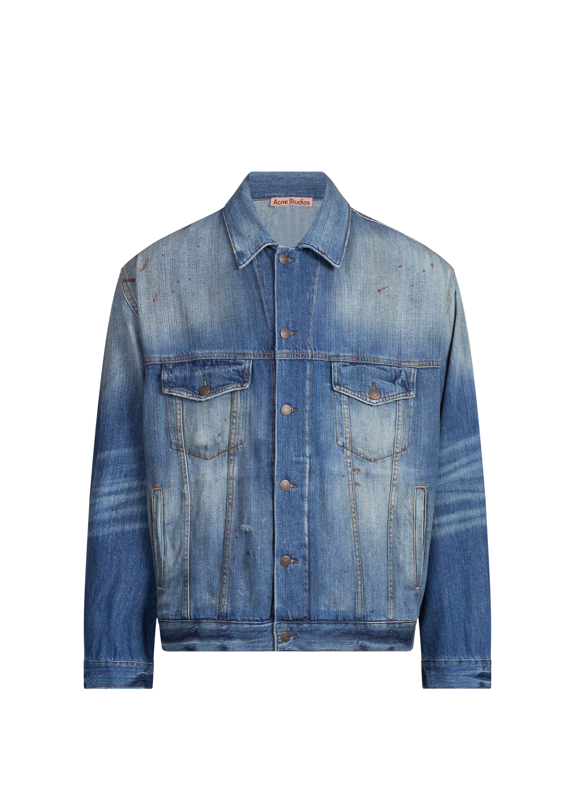 Straight organic cotton denim jacket ACNE STUDIOS Blue