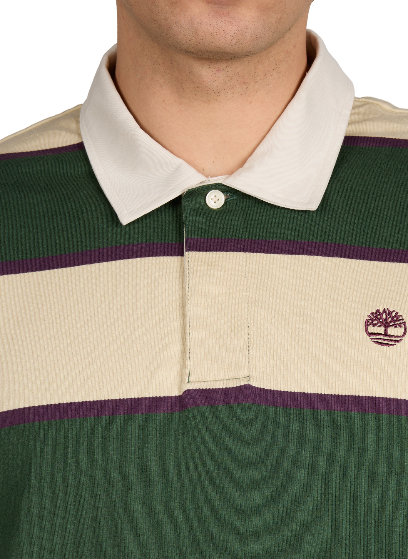 Polo à rayures en coton TIMBERLAND Vert