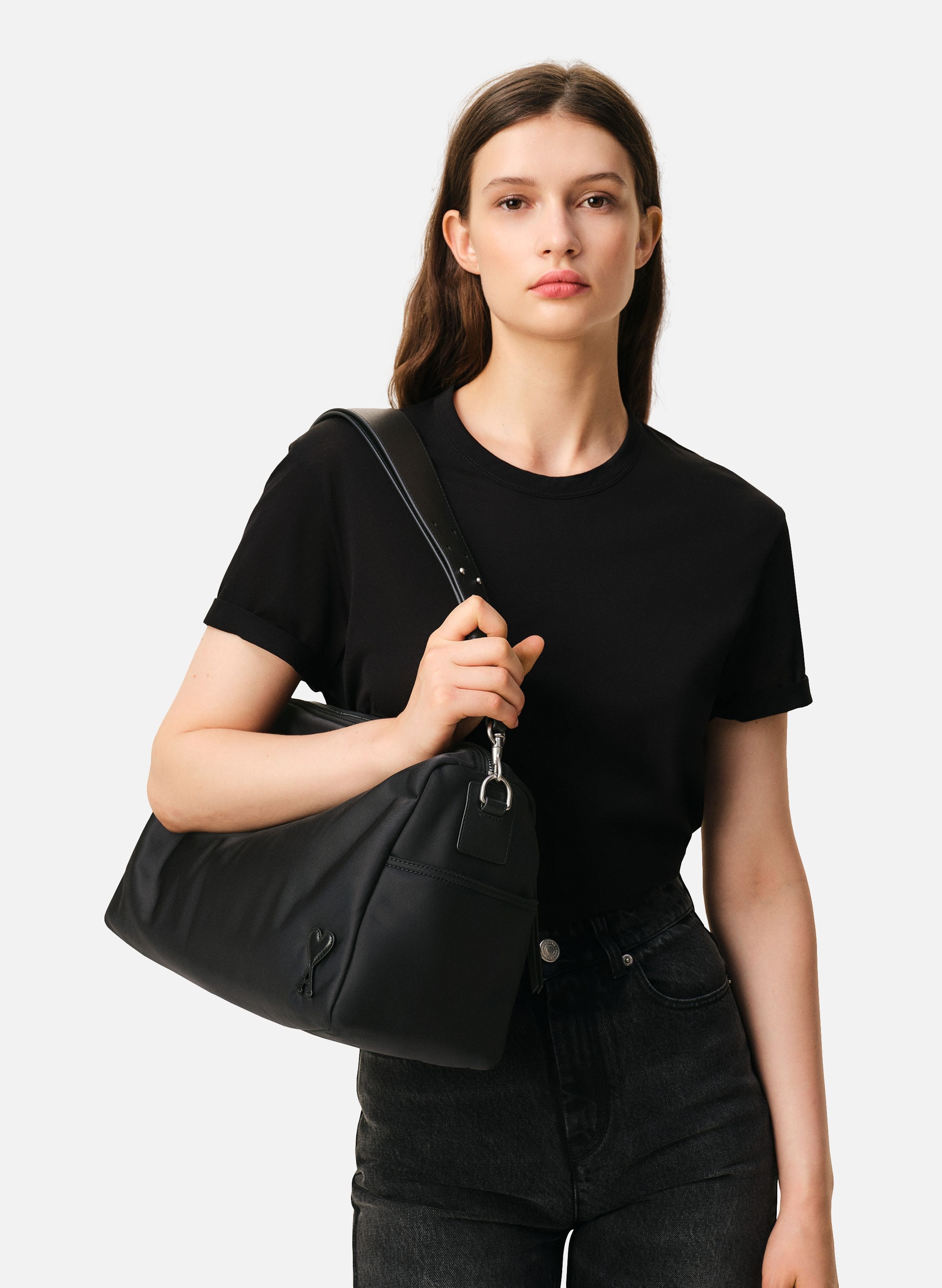 Sac Marcel Large En Nylon Ouatiné unisexe AMI PARIS Noir