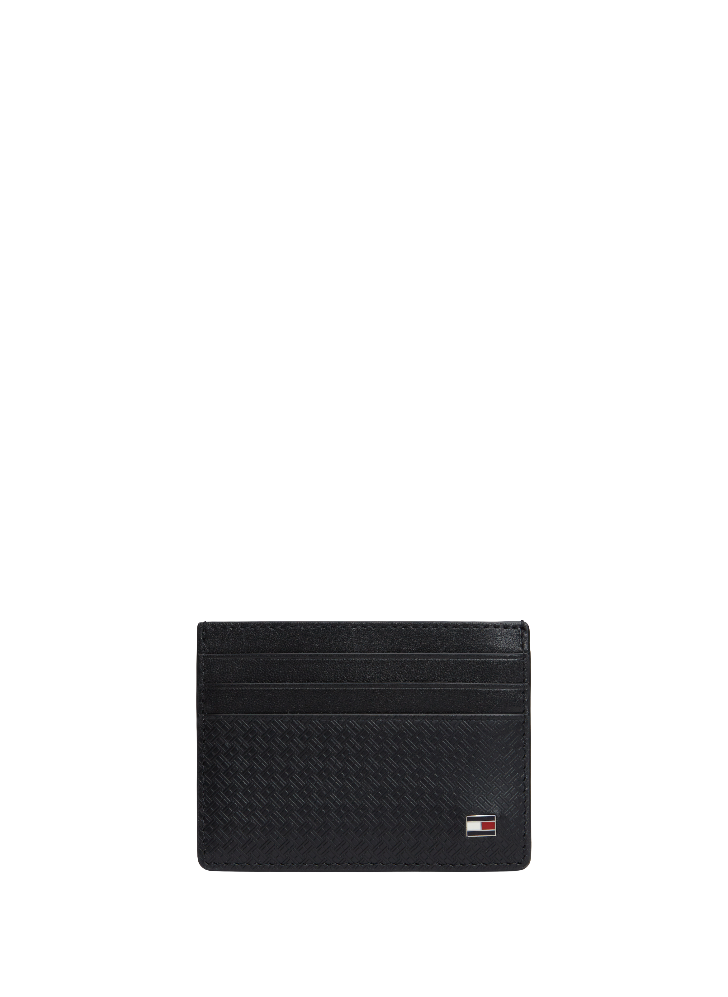 Leather logo card holder TOMMY HILFIGER Black