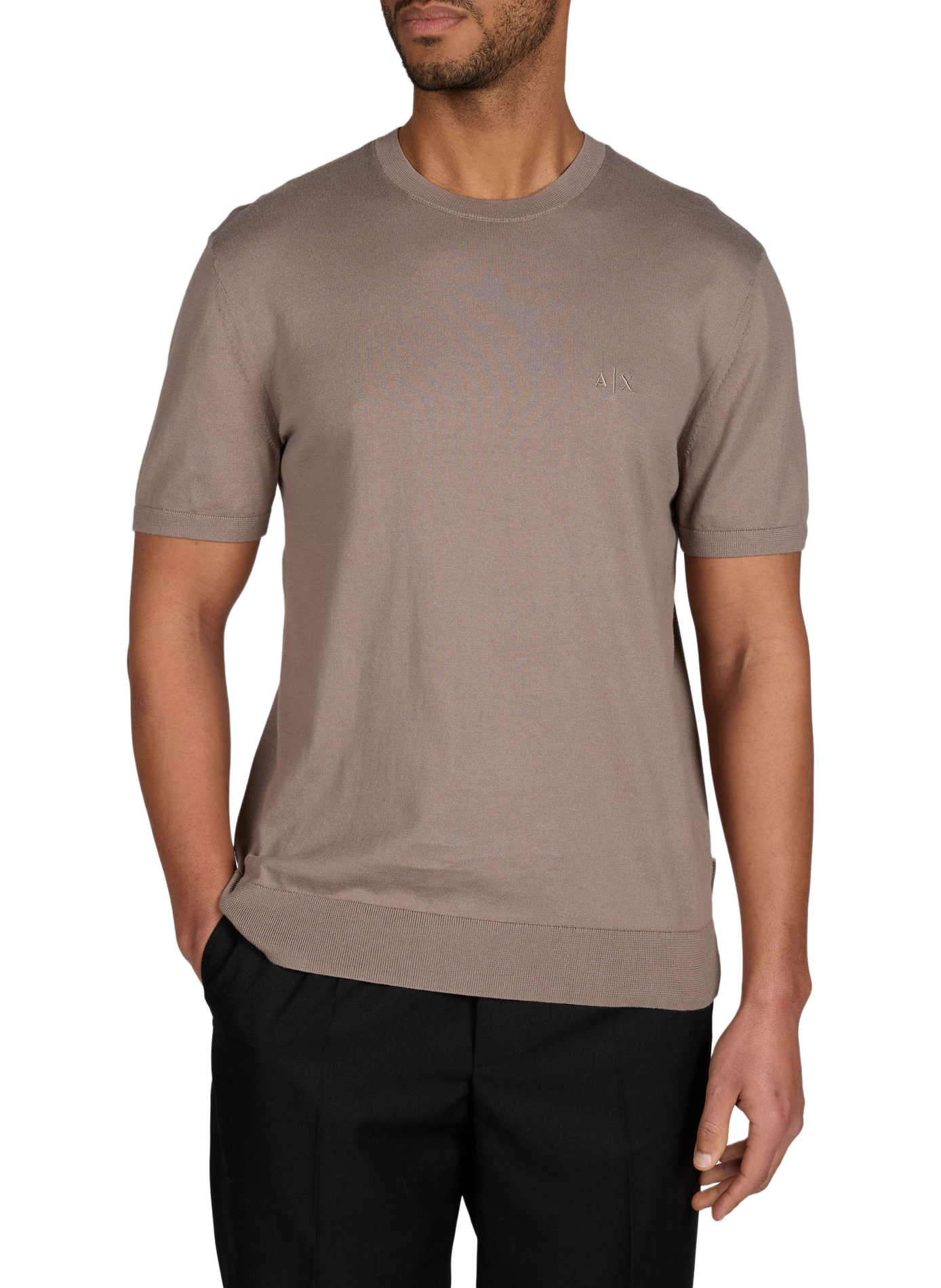 T-shirt manches courtes en coton ARMANI EXCHANGE Marron