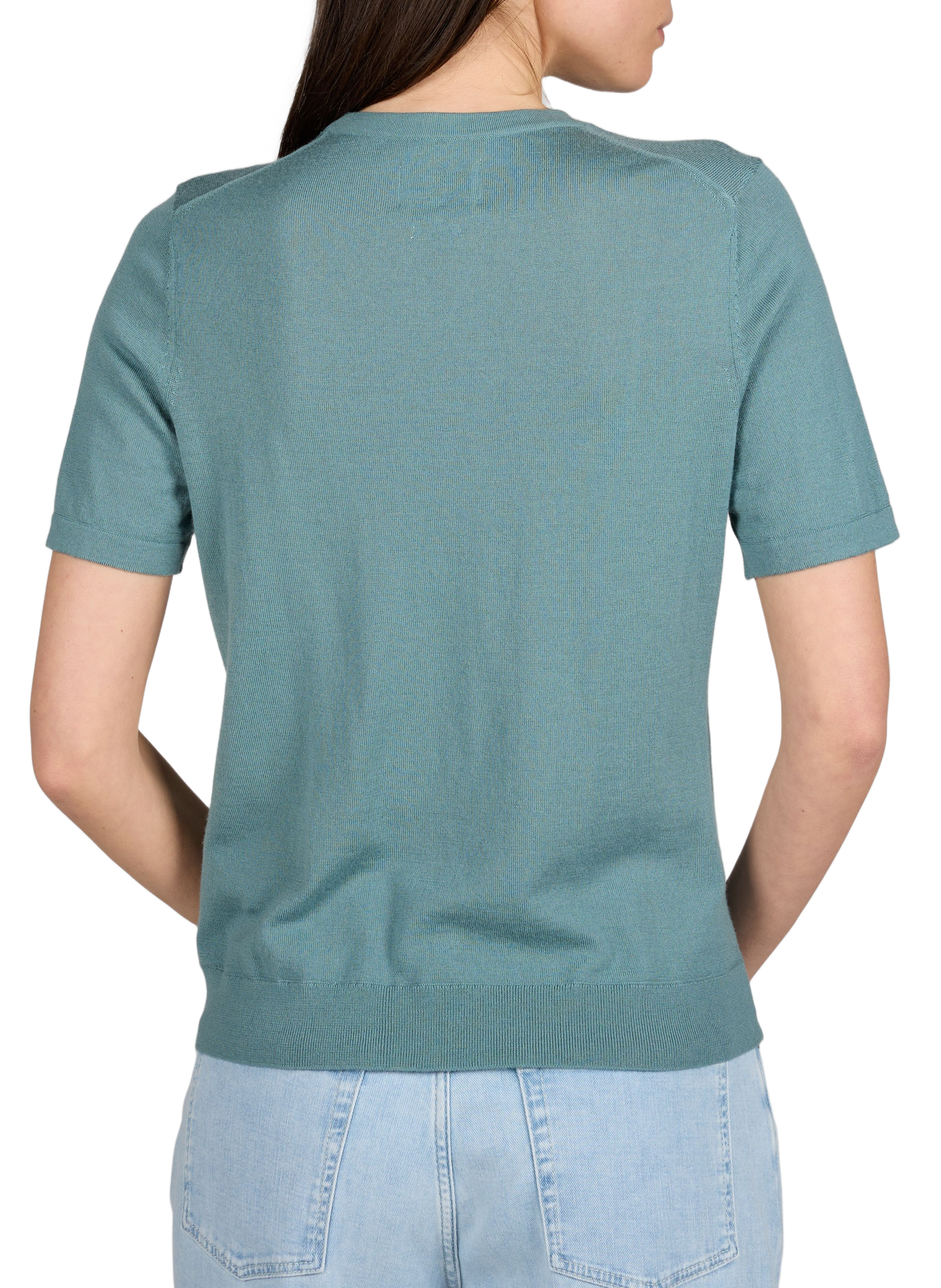 Pull col rond en laine mérinos AU PRINTEMPS PARIS Vert