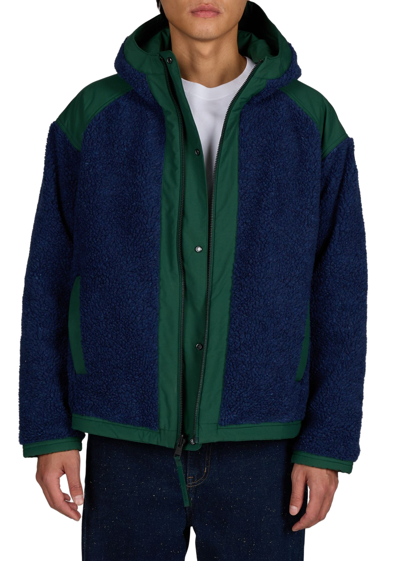 Giacca reversibile con cappuccio in misto lana CANADA GOOSE Blu
