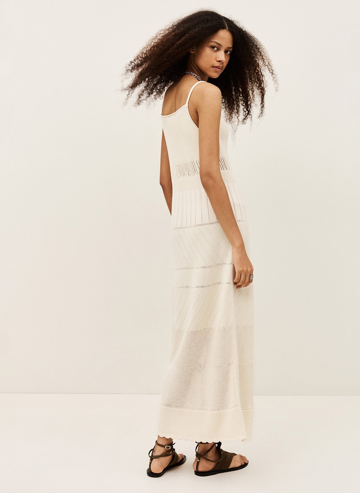 Robe longue droite à bretelles joelle BA&SH Beige