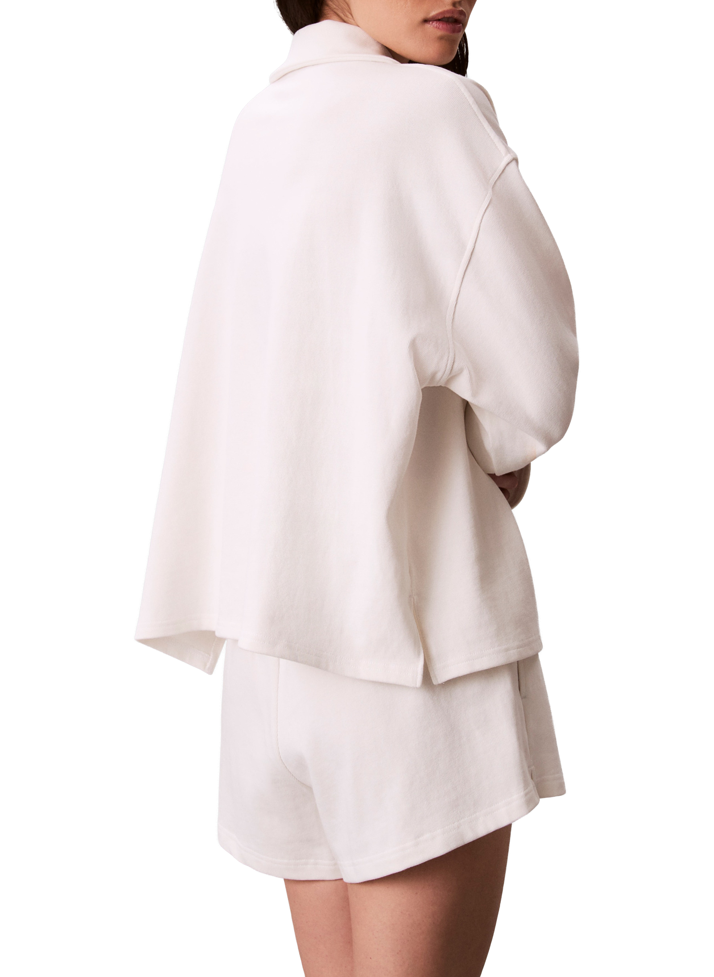 Cotton pyjama top with coat of arms logo CALVIN KLEIN Beige