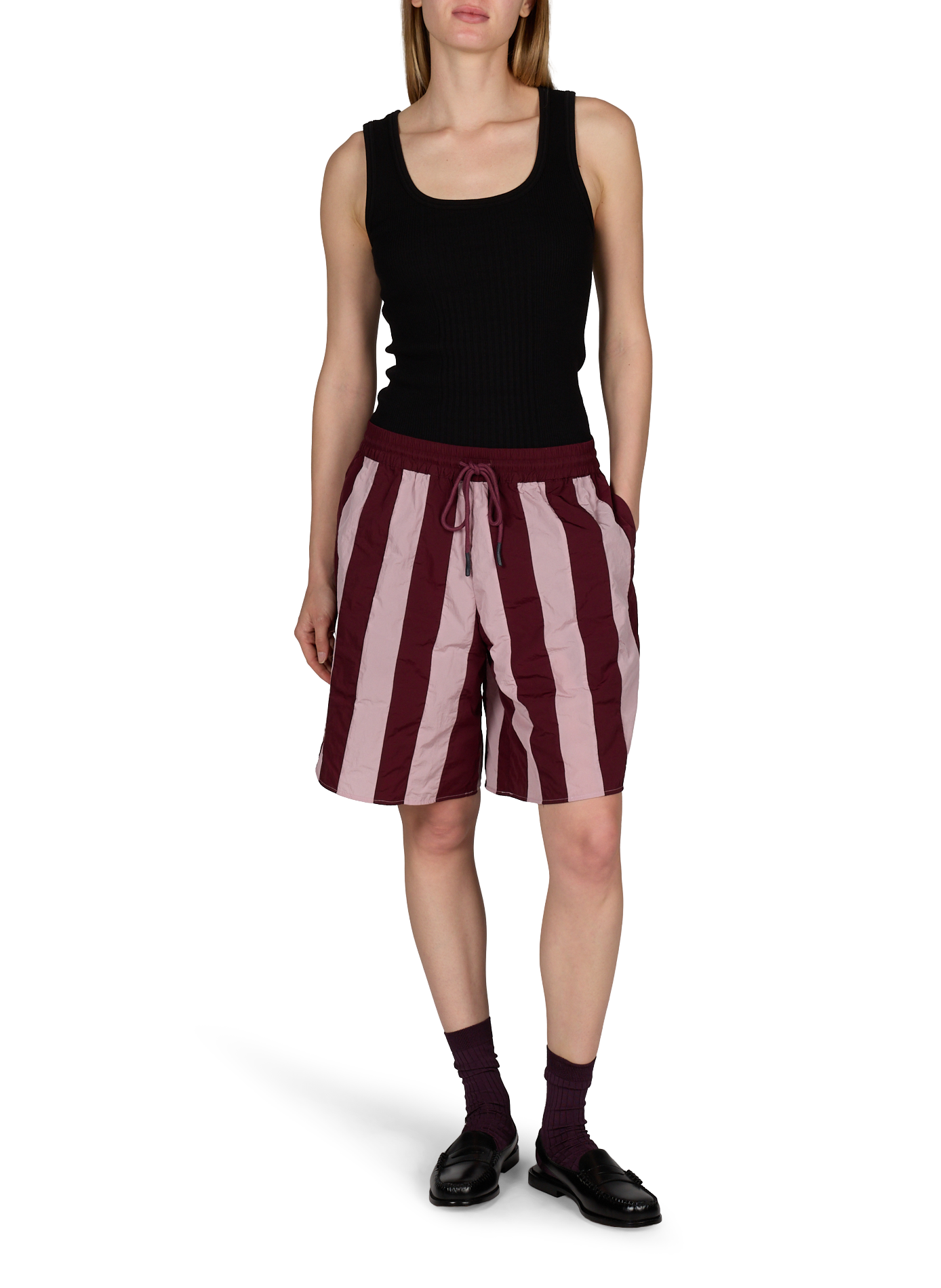 Striped high-waisted shorts BAUM UND PFERDGARTEN Multicolour