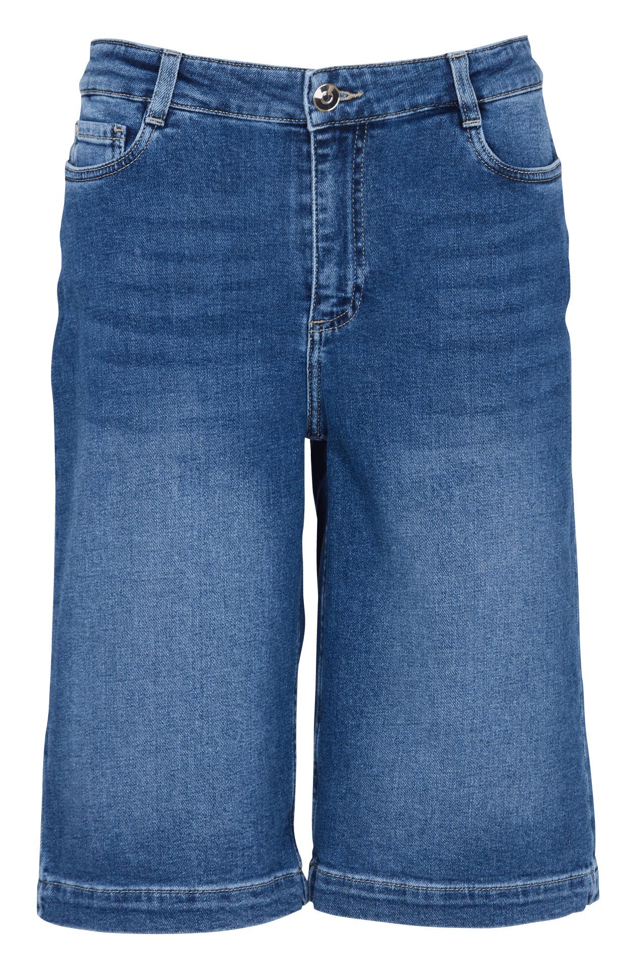 Bermuda droit taille haute en denim rayan MAISON 123 Bleu