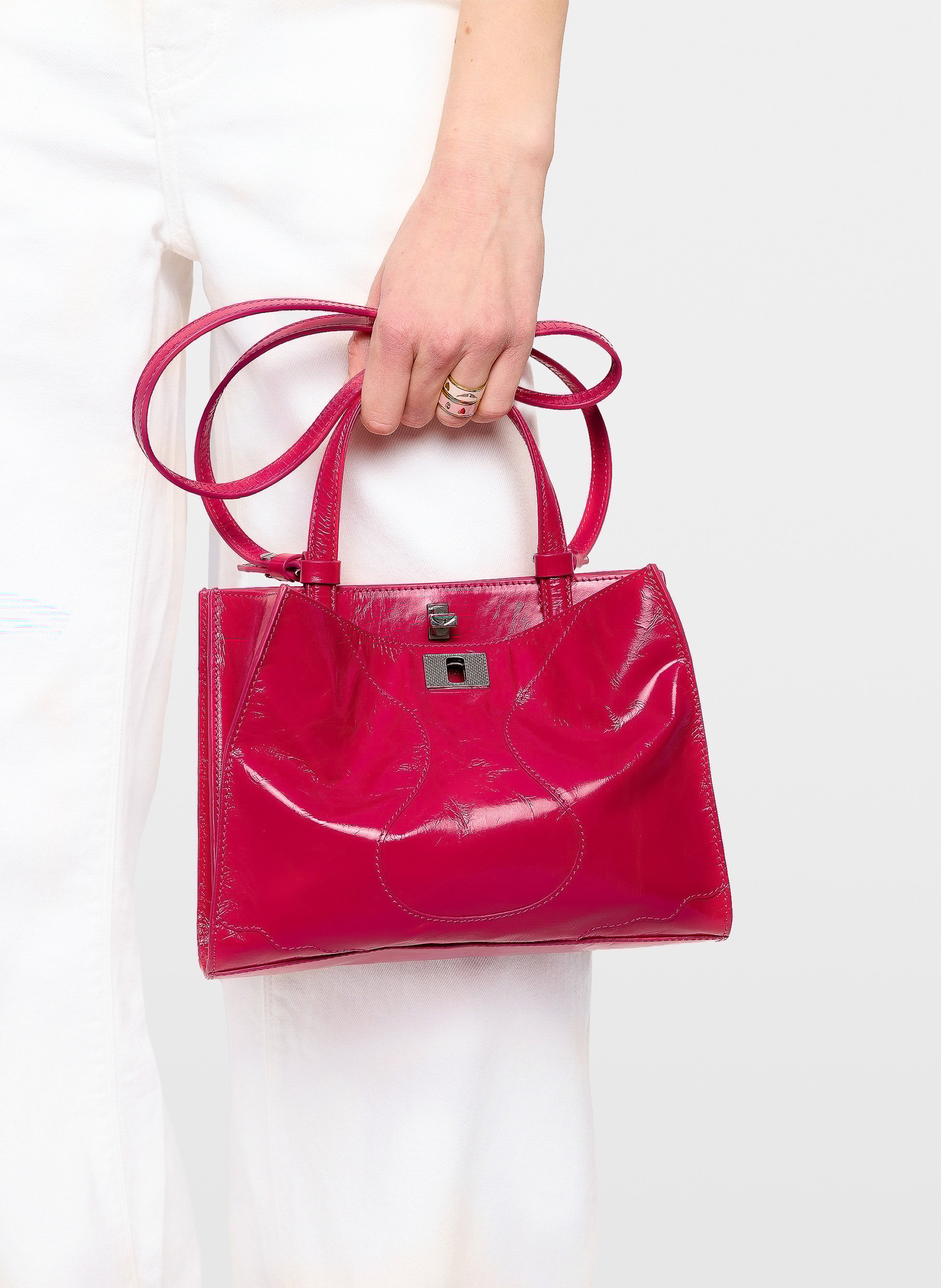 Sac cabas en cuir vernis jack nano ZADIG&VOLTAIRE Rose