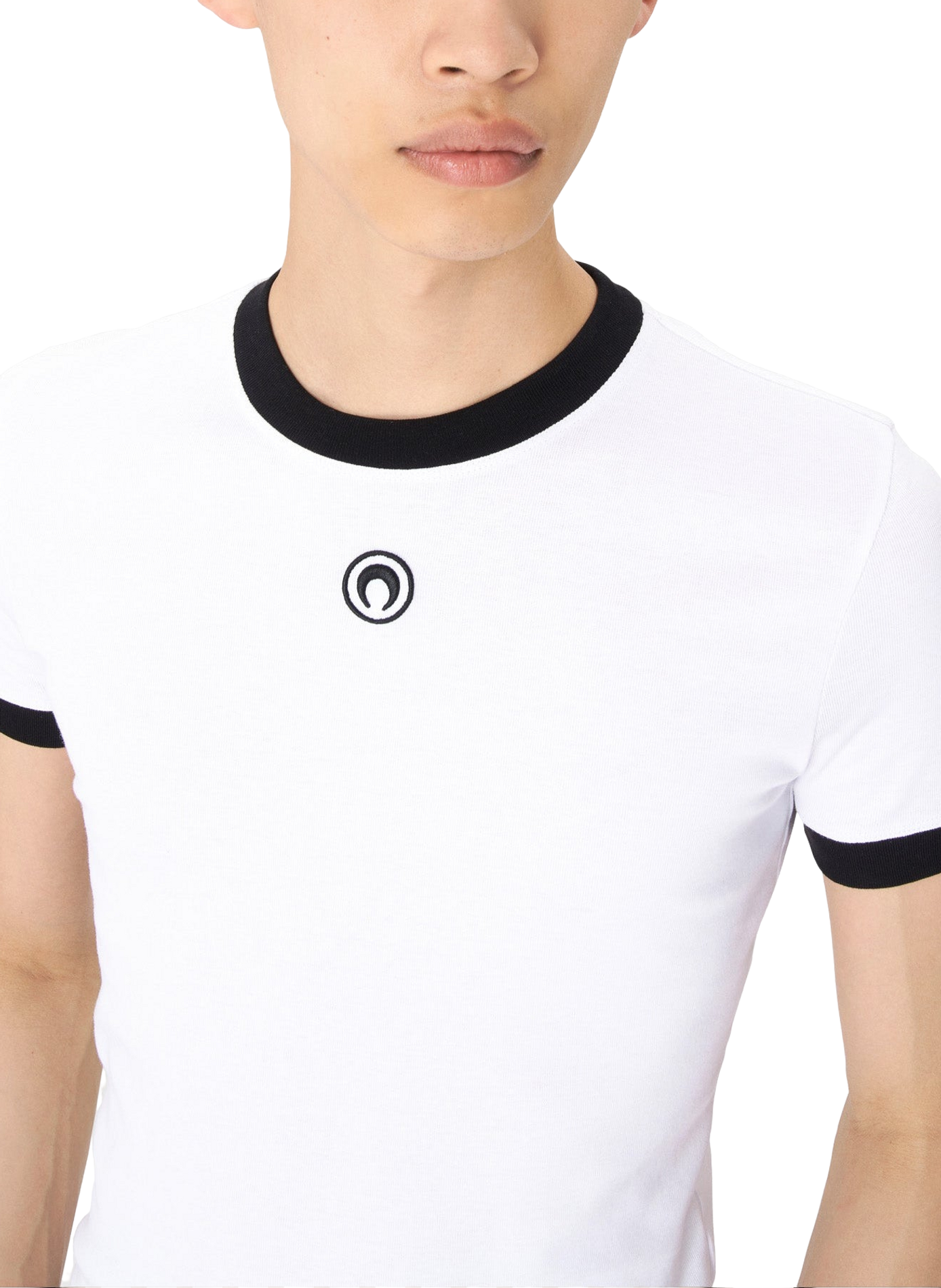 T-shirt ajusté en jersey moon logo MARINE SERRE Blanc