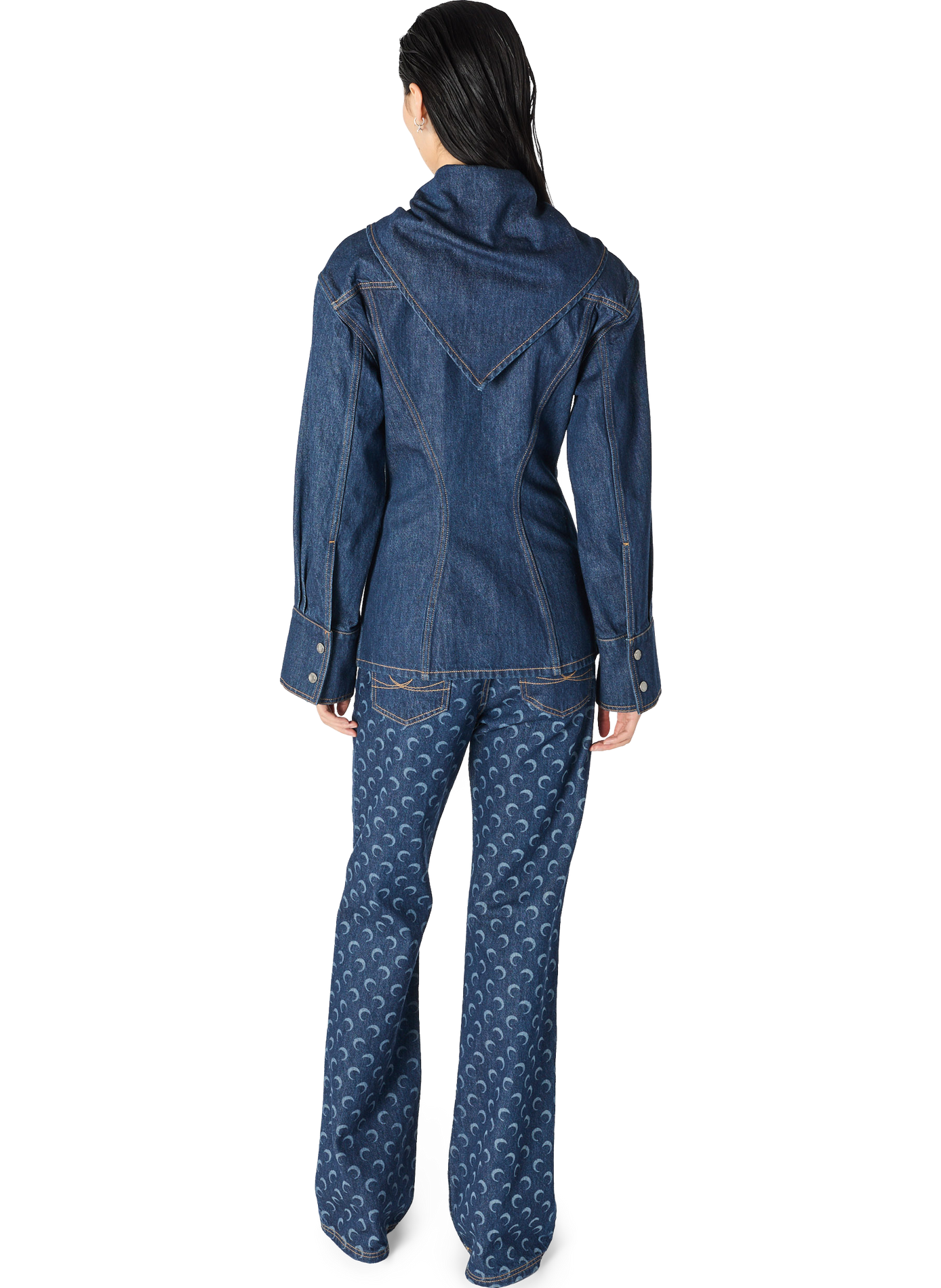Chemise en jean bleu nuit MARINE SERRE Blauw