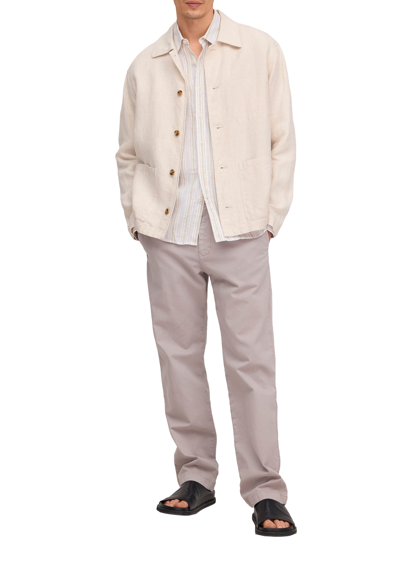 Gerade Leinenjacke NN.07 Beige