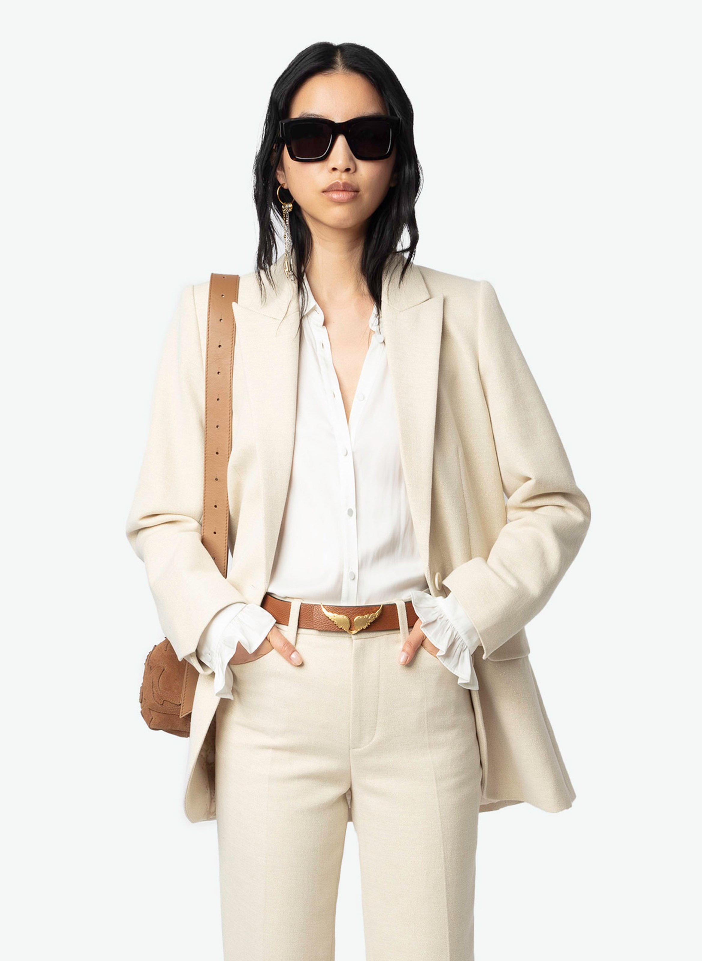 Veste de tailleur en coton mélangé viva ZADIG&VOLTAIRE Beige
