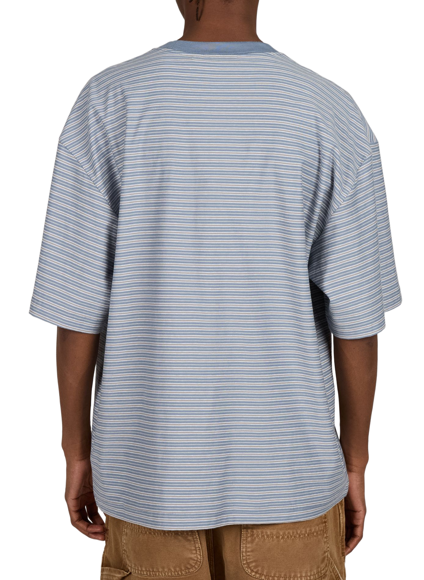 Straight round neck striped cotton t-shirt CARHARTT WIP Blue