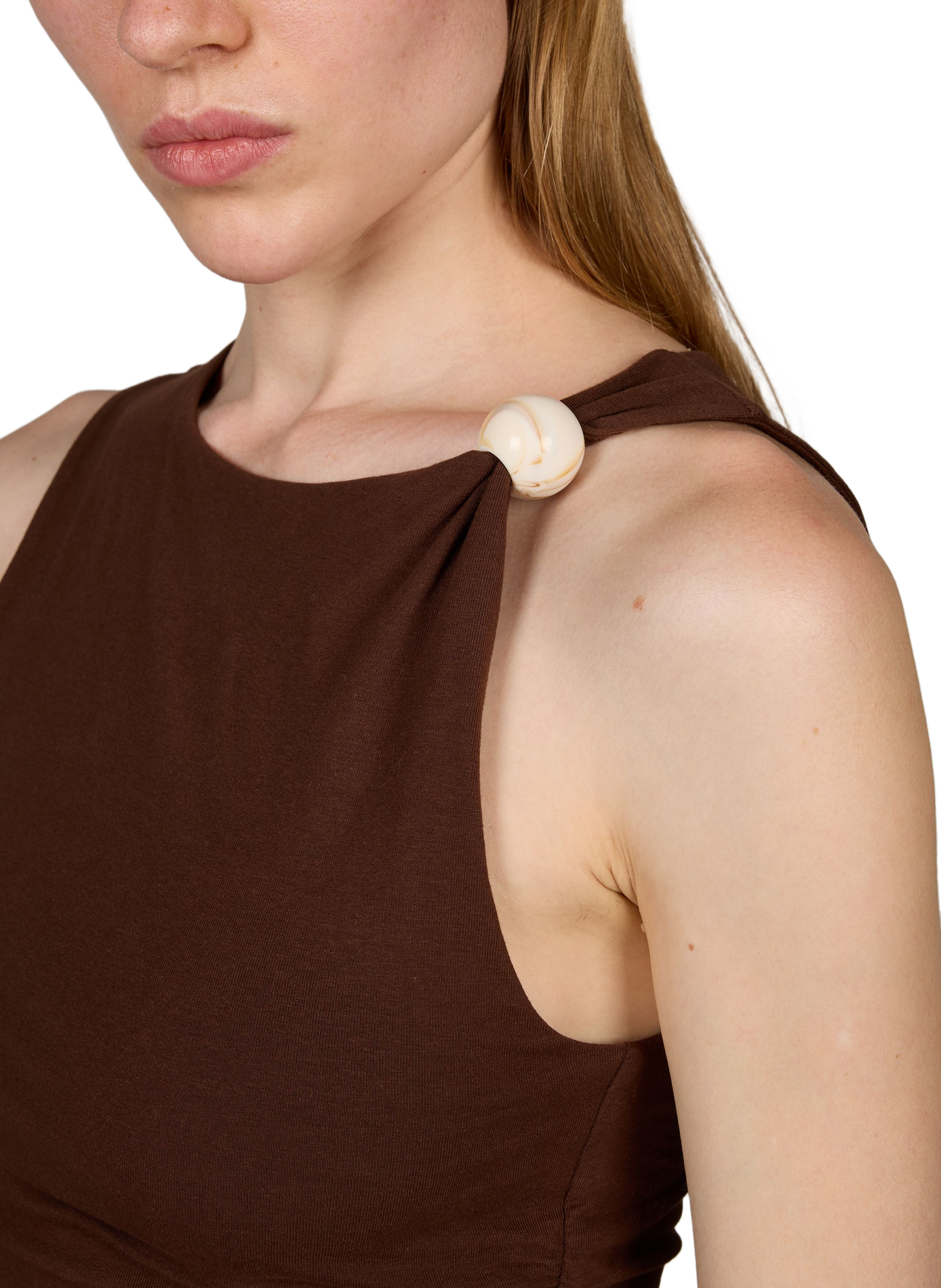 Top sans manches cintré uni  TOPSHOP Marron