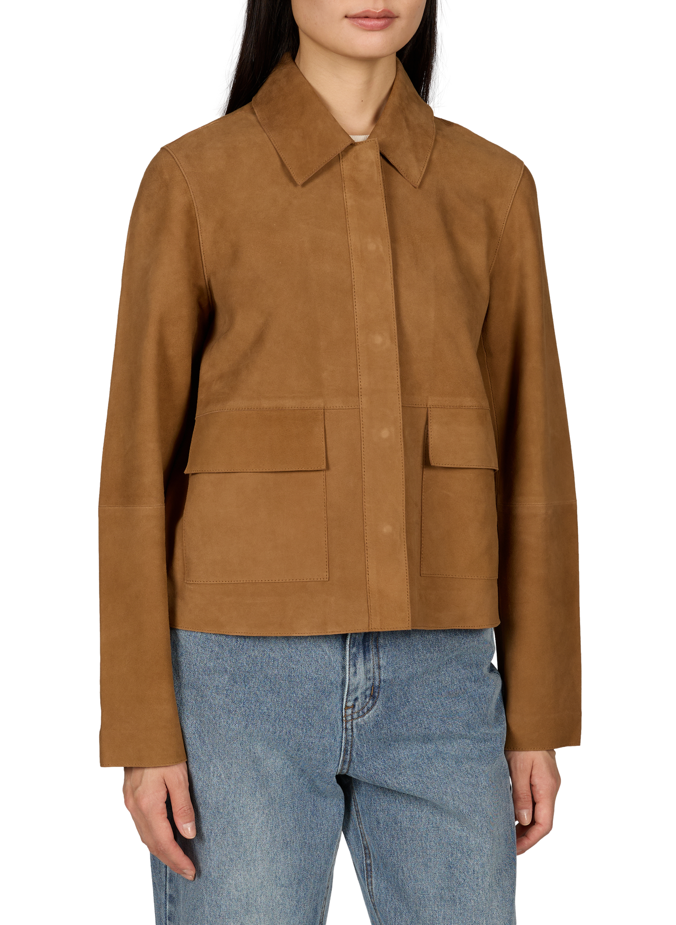 Oversized leather jacket ROUGE EDIT Brown