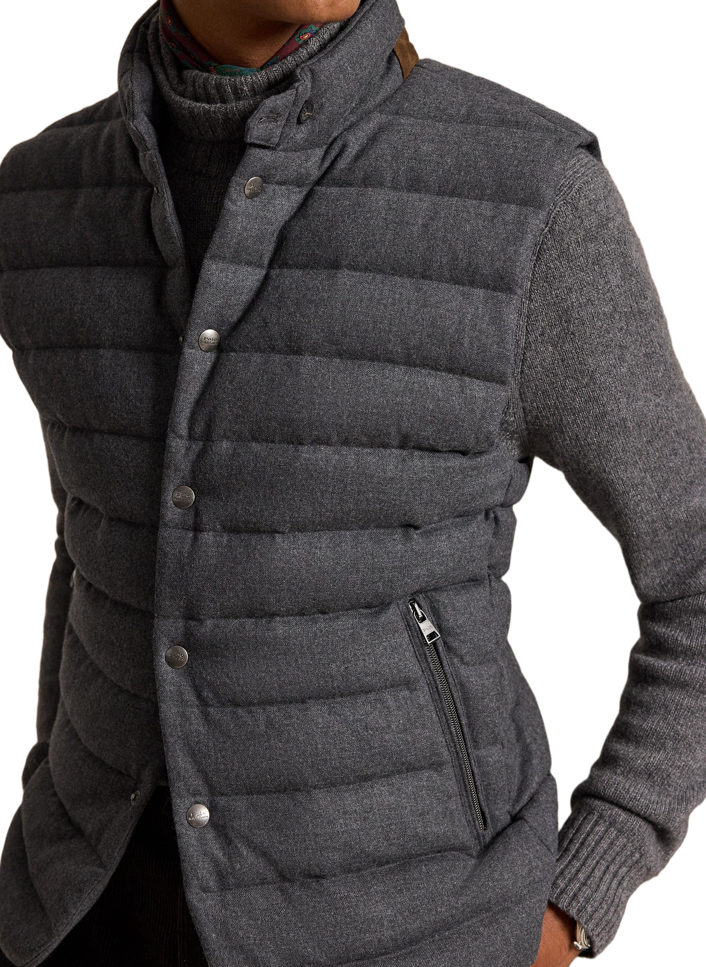 Blouson droit col montant sans manches POLO RALPH LAUREN Gris