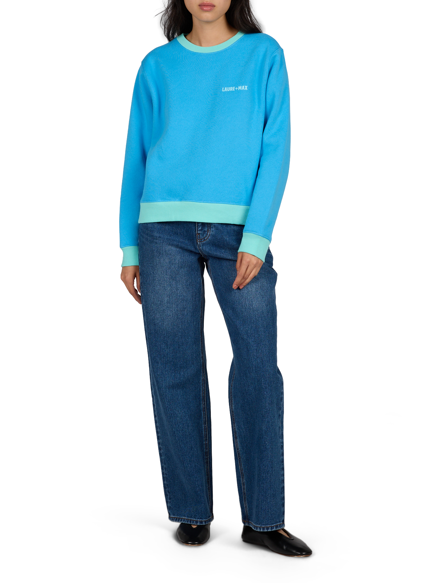 <p>Pull mit Rundhalsausschnitt aus Baumwollmischung</p> LAURE+MAX Blau