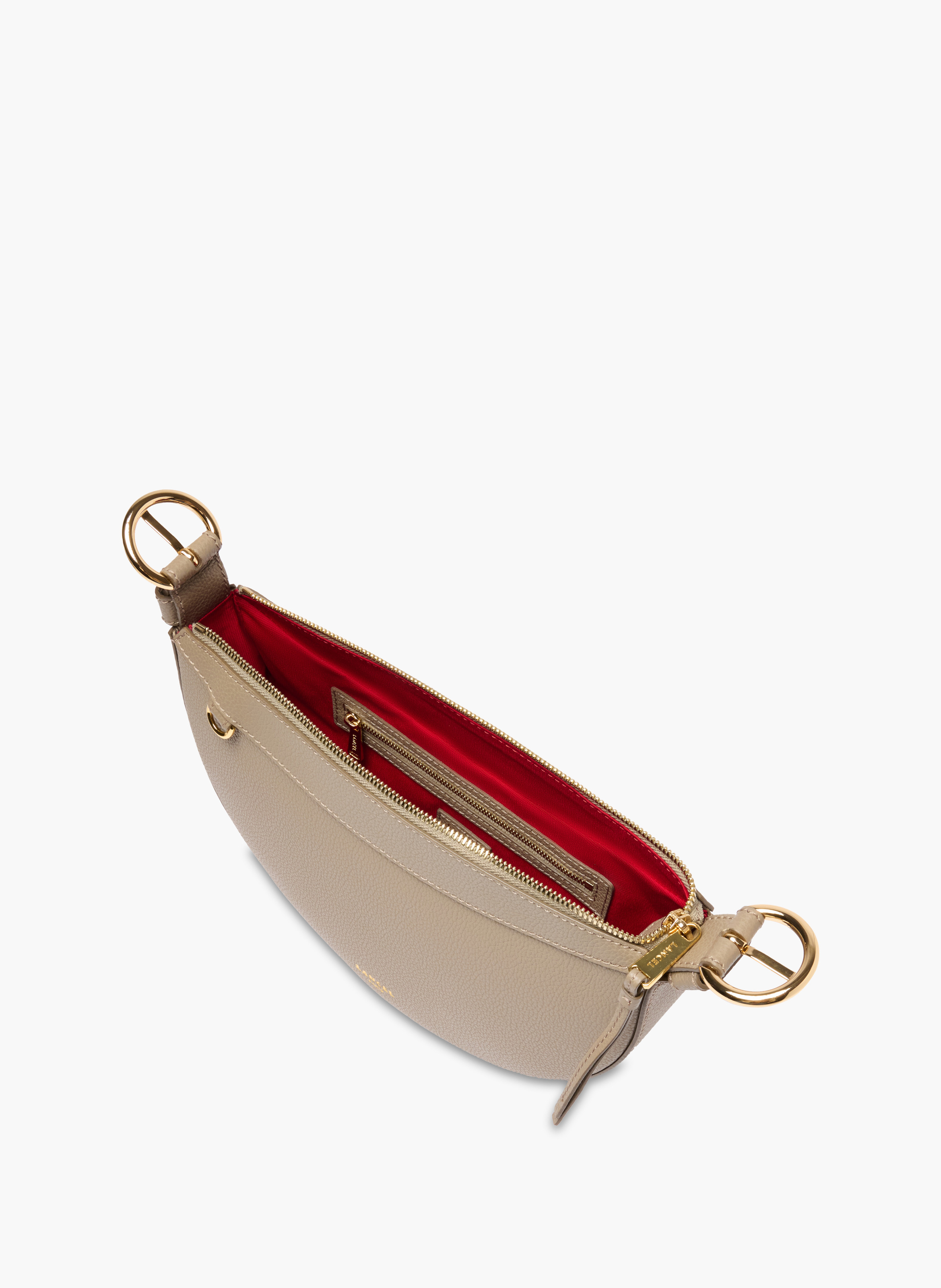 Sac porté croisé demi lune faubourg de lancel en cuir LANCEL Beige