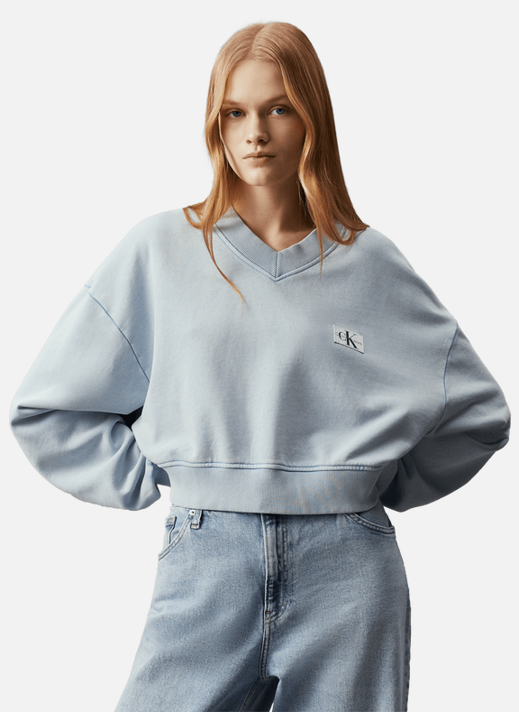 CALVIN KLEIN Sweatshirt en coton  Bleu