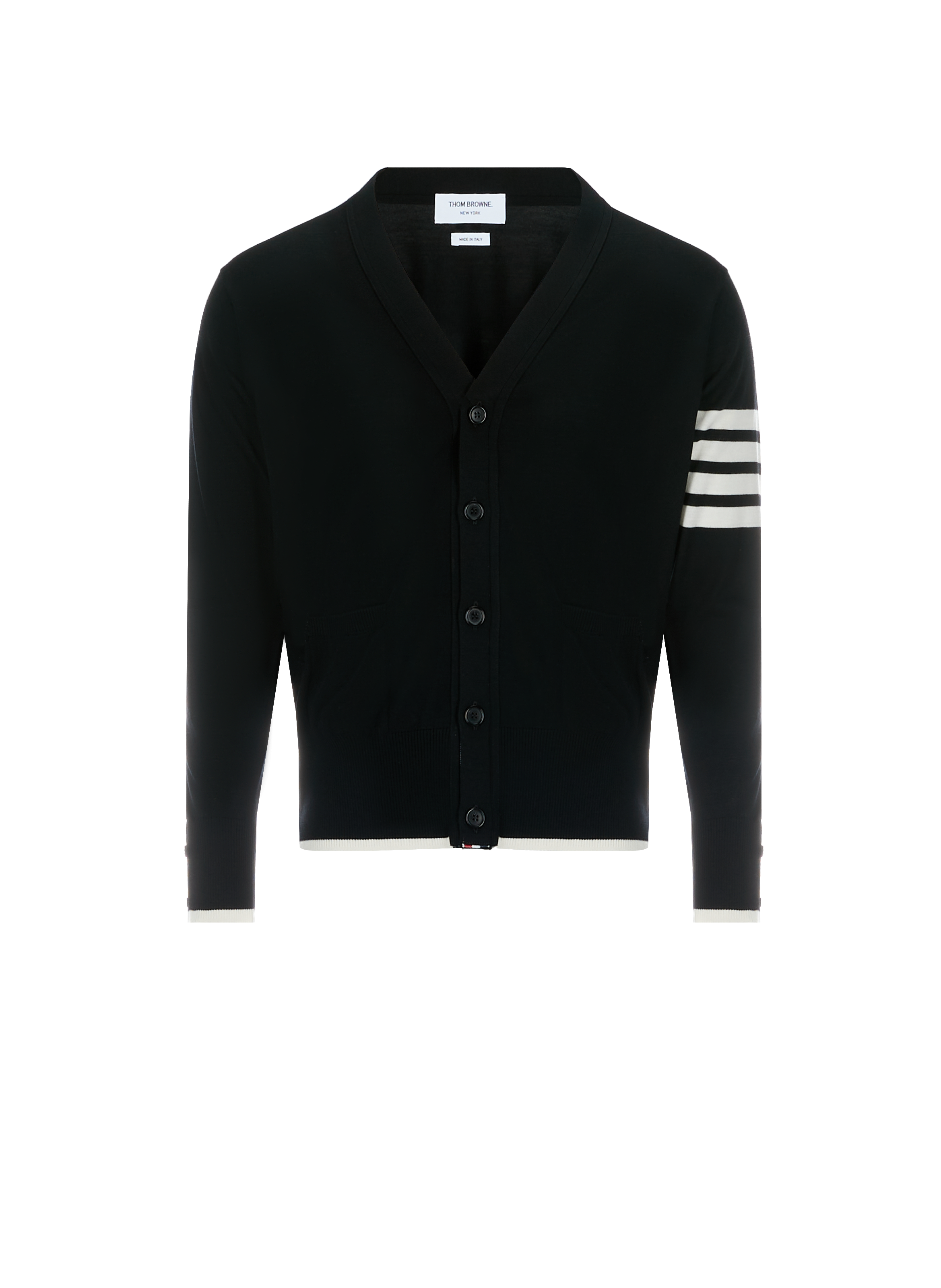 THOM BROWNE Wool cardigan Black