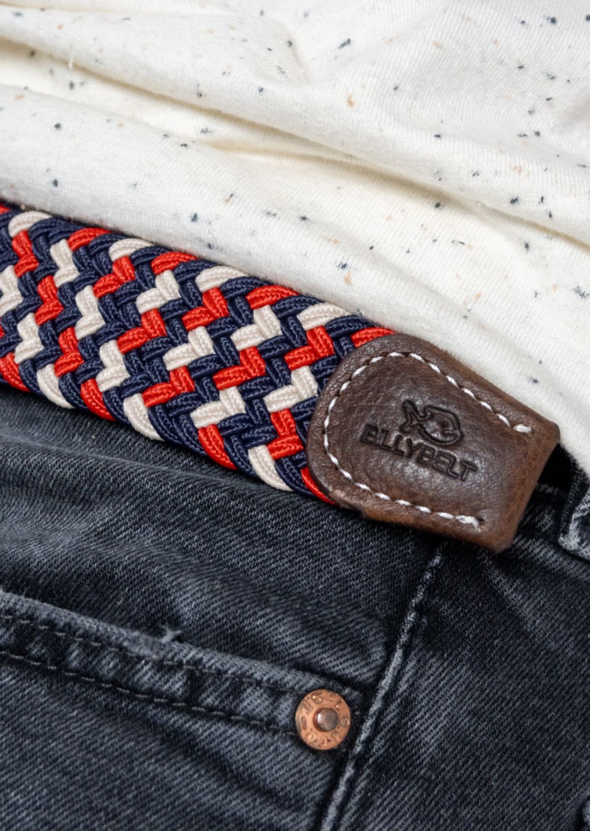 Ceinture tressée élastique multicolore BILLYBELT Multicolore