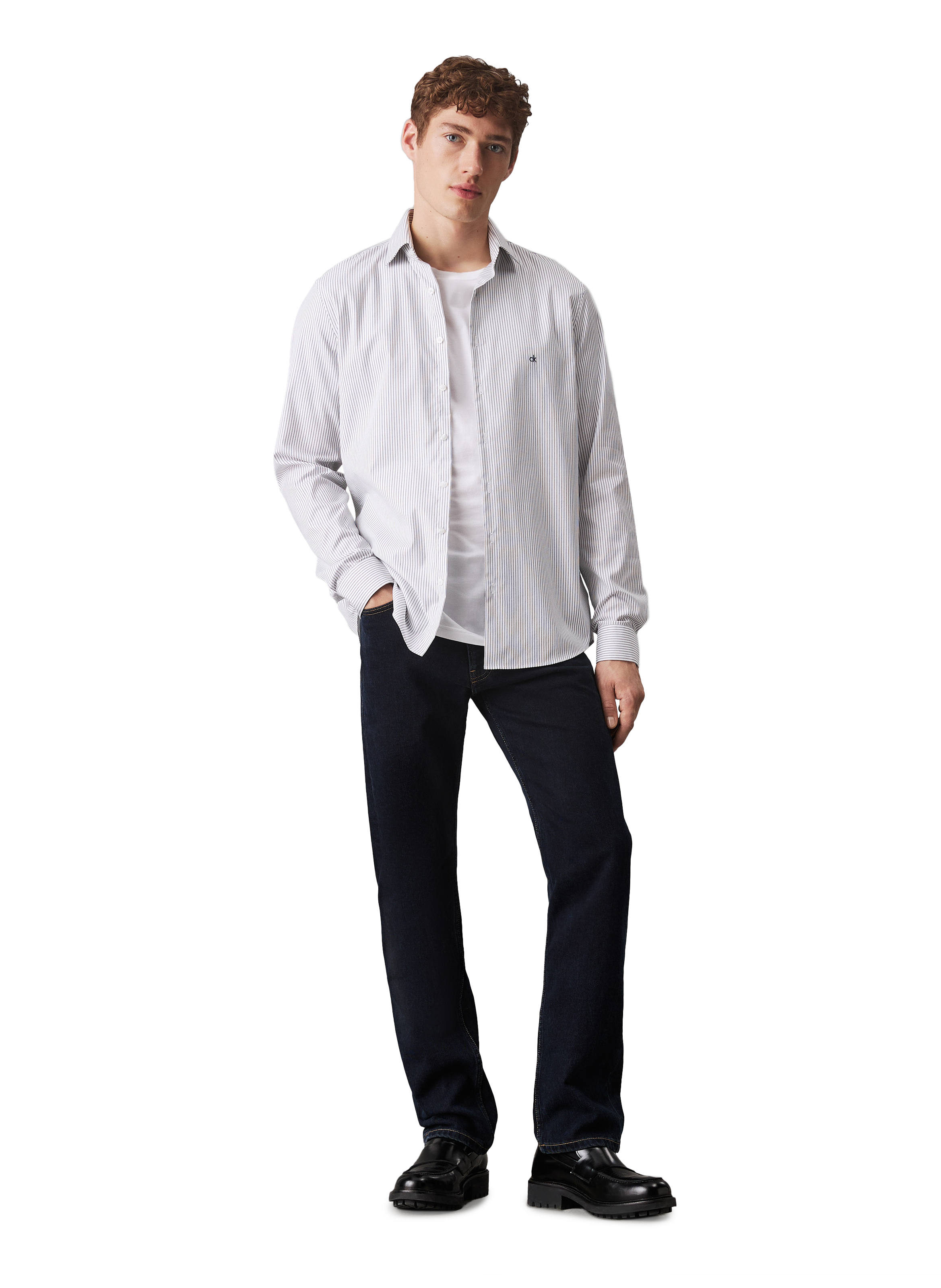 Chemise rayé en coton  CALVIN KLEIN Bleu