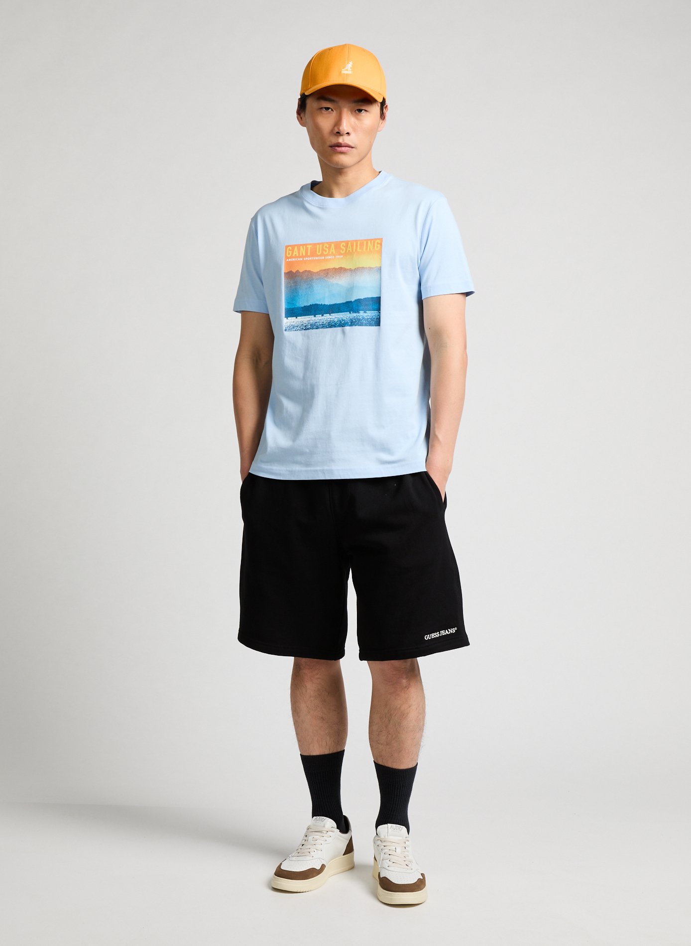 Short en coton GUESS Noir