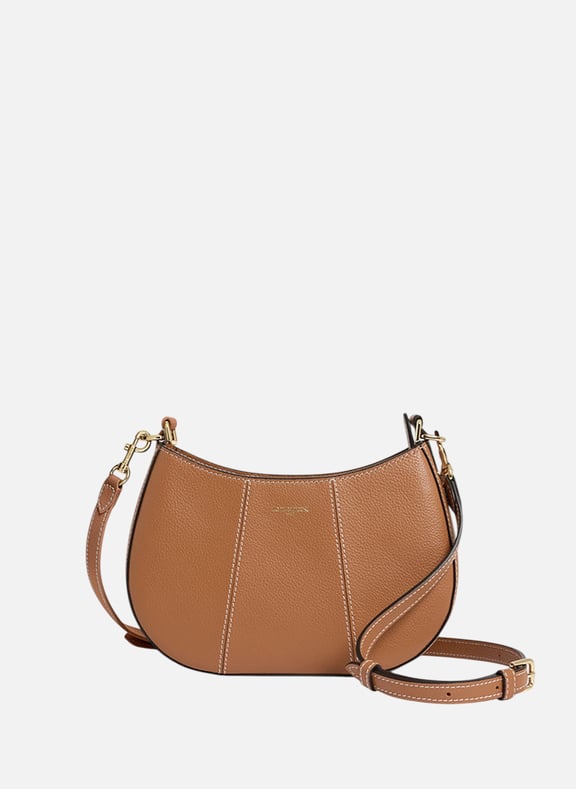 Petit sac demi-lune juliette en cuir grainé Marron by LE TANNEUR LE TANNEUR Petit sac demi-lune juliette en cuir grainé Marron