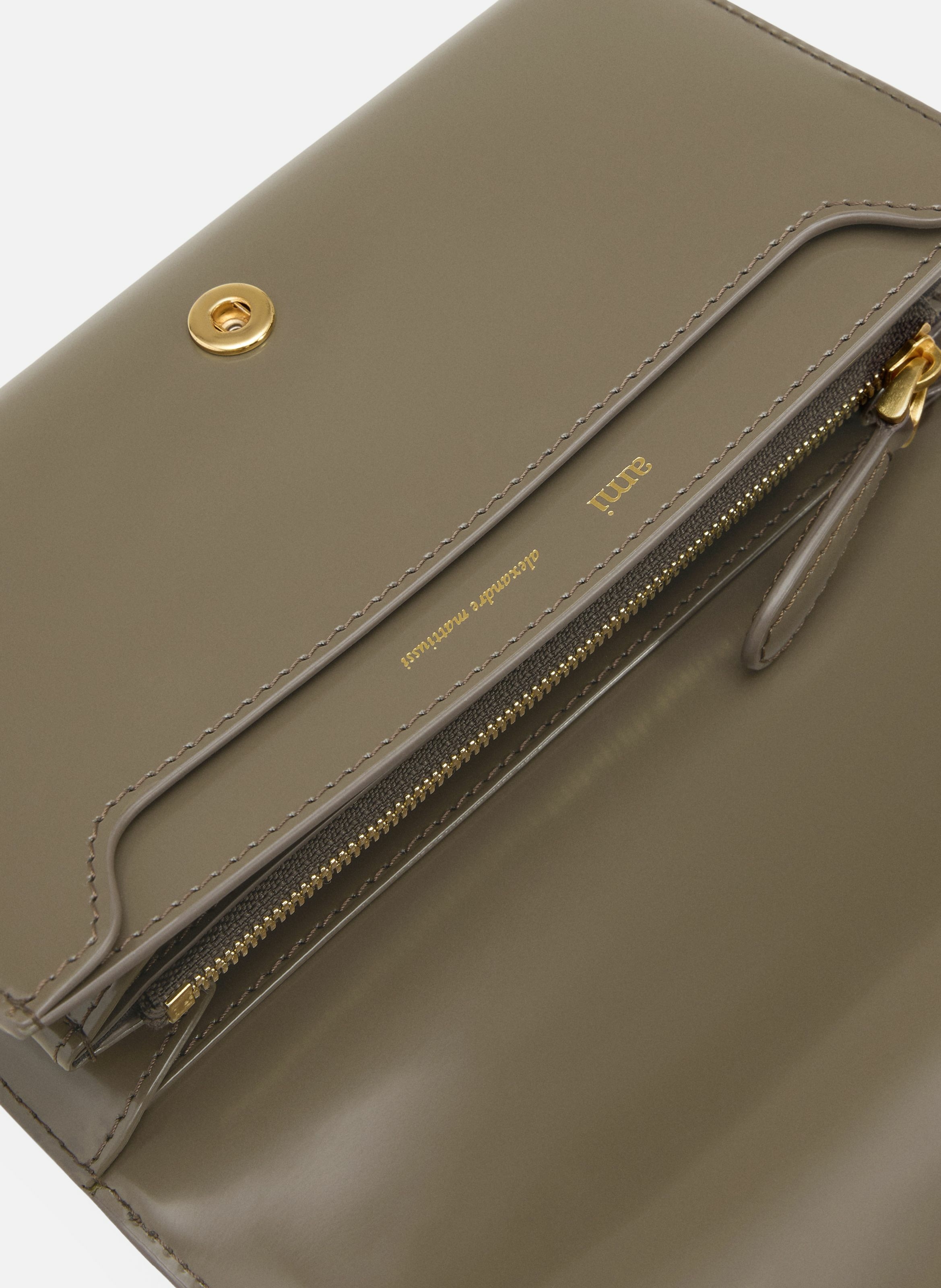 Portefeuille continental paris paris en cuir glacé unisexe AMI PARIS Gris