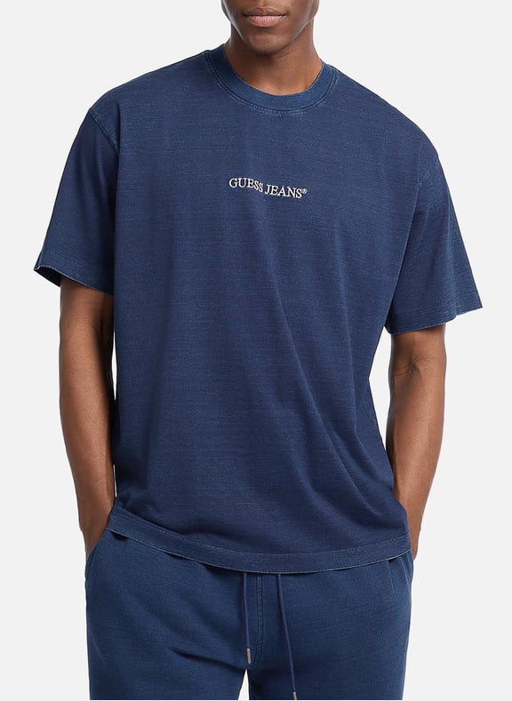 Classic Cotton T-Shirt Blue by GUESS GUESS Classic Cotton T-Shirt Blue