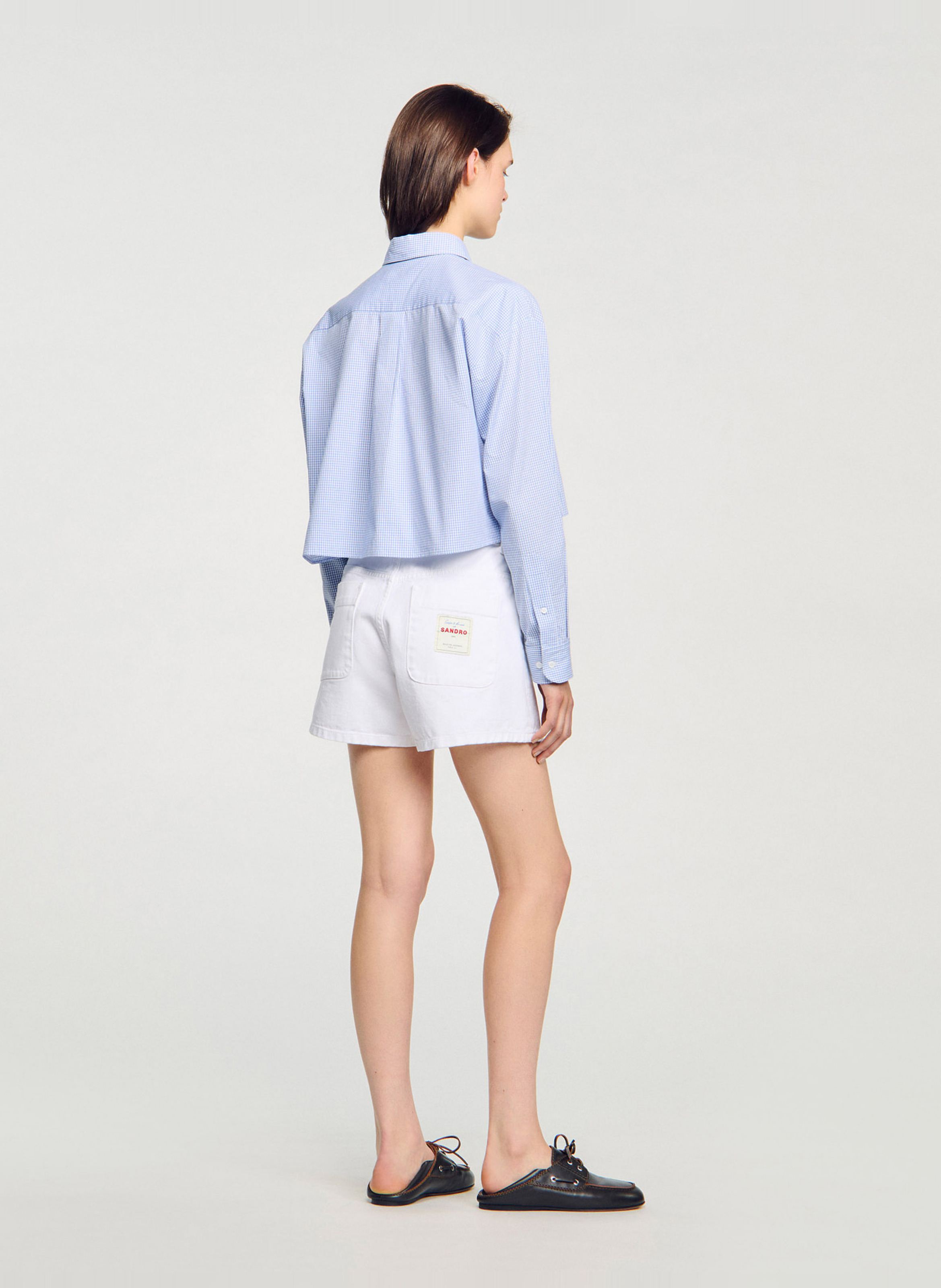 Chemise col classique en coton SANDRO Bleu