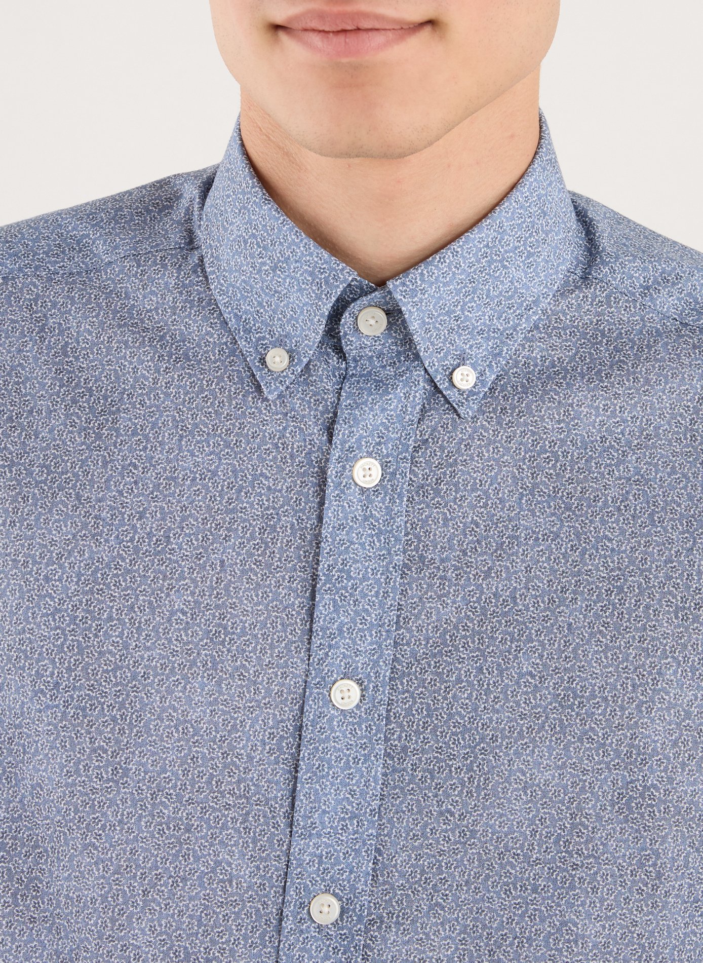 Cotton patterned shirt HACKETT Blue