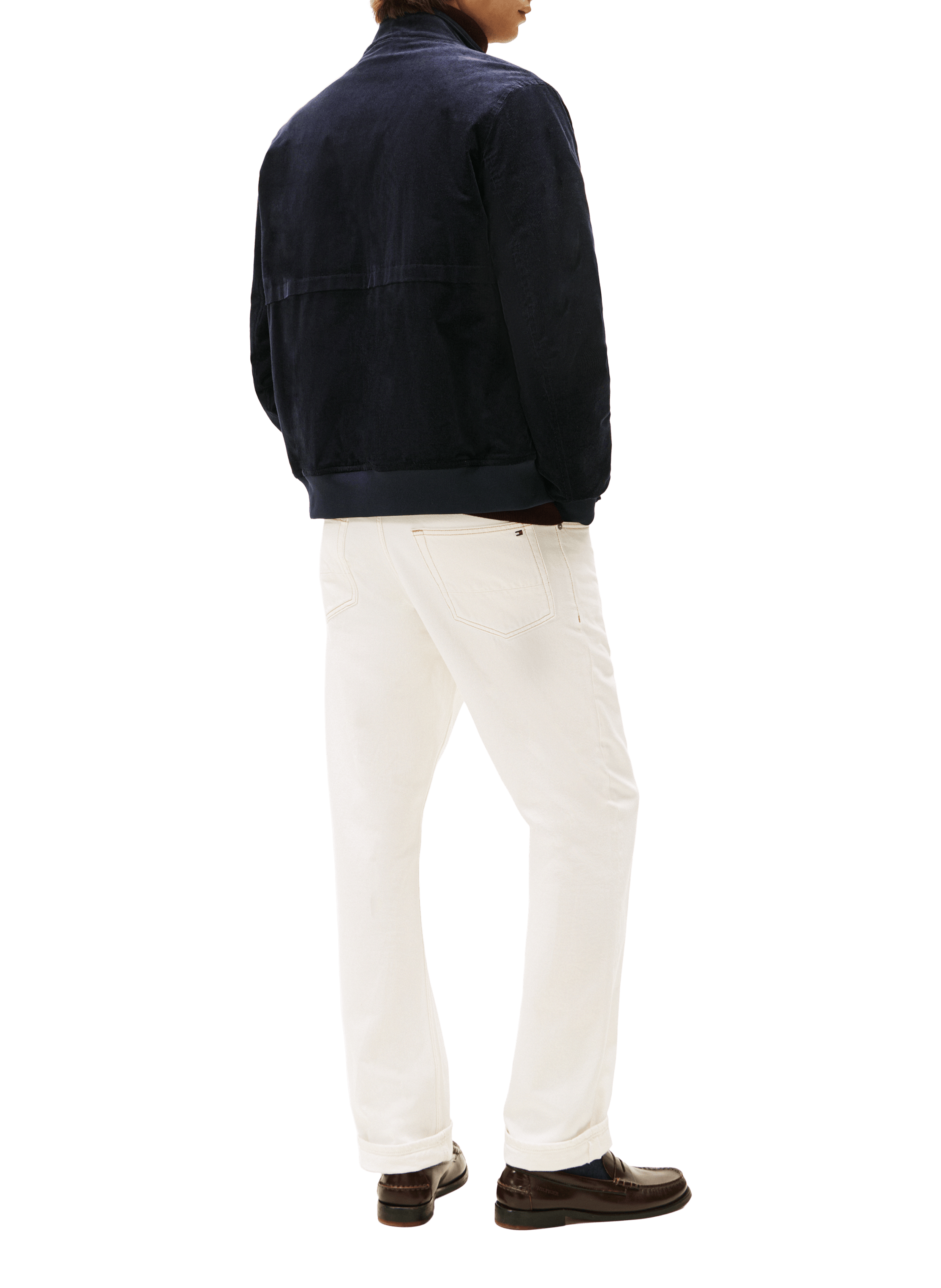 Ribbed velvet effect jacket in mixed cotton TOMMY HILFIGER Blue