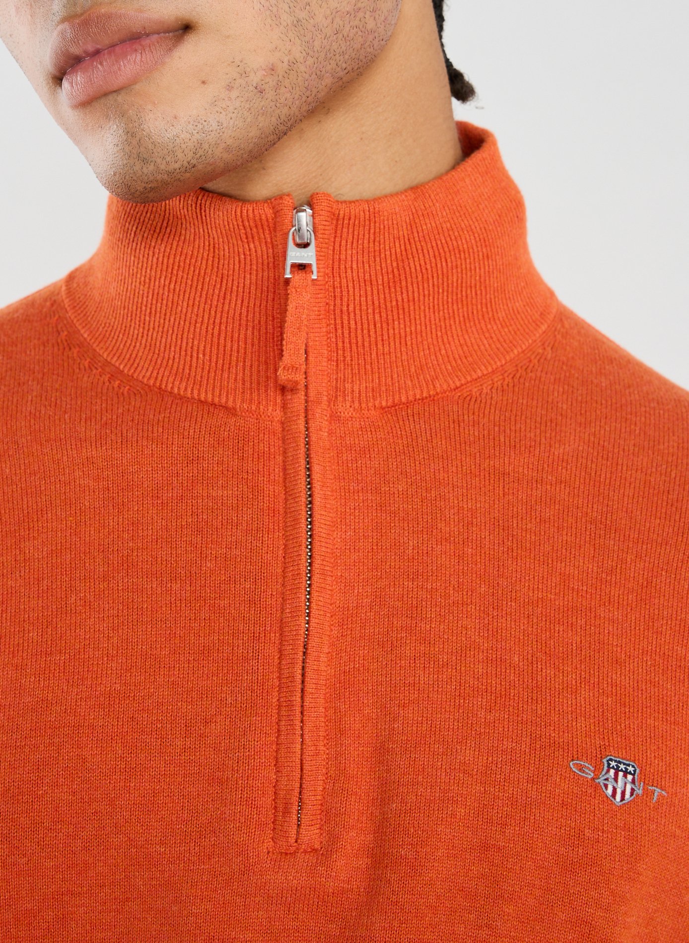 Pull à col zippé GANT Orange