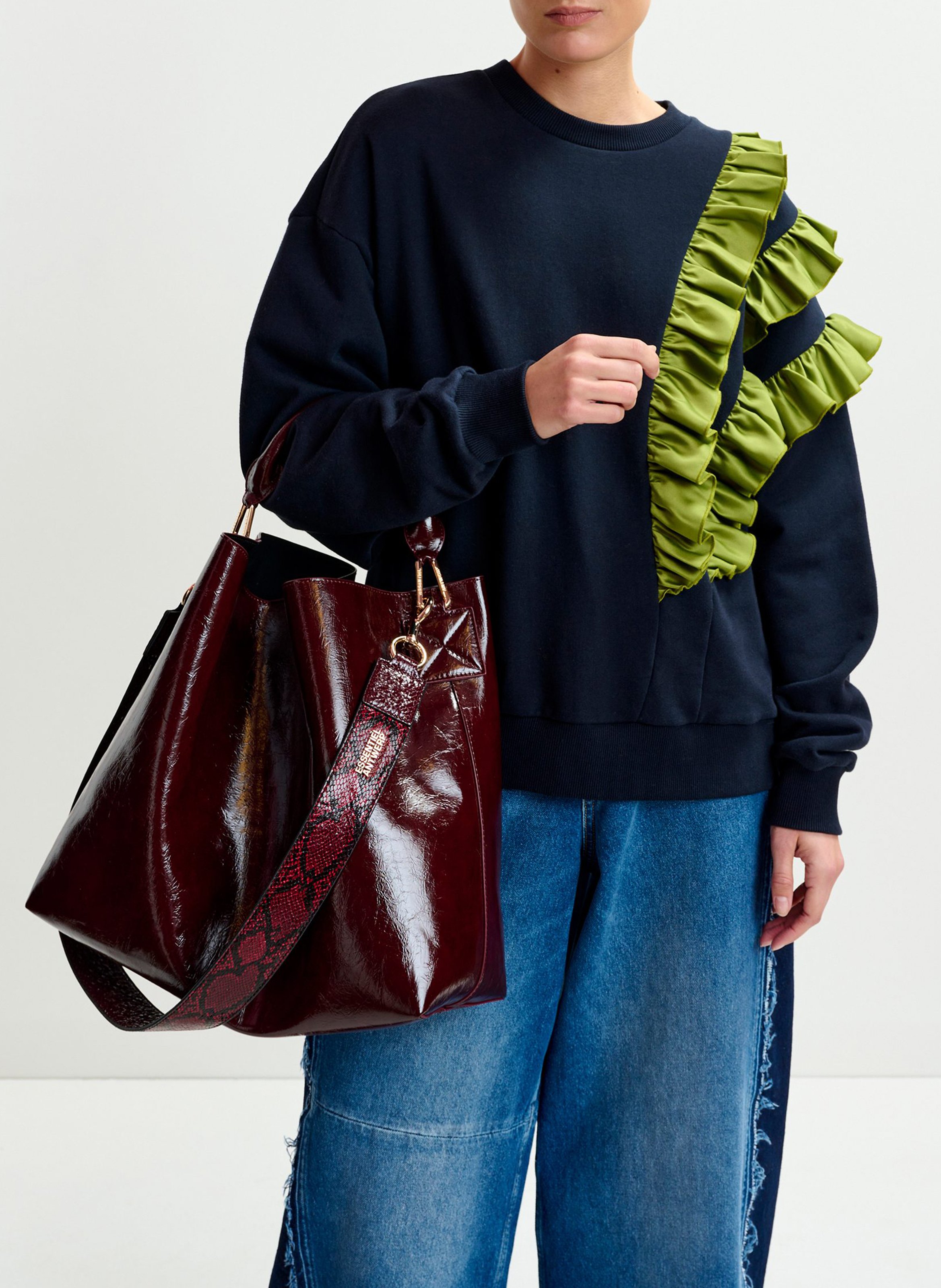 Sweat col rond en coton mélangé iwave ESSENTIEL ANTWERP Bleu