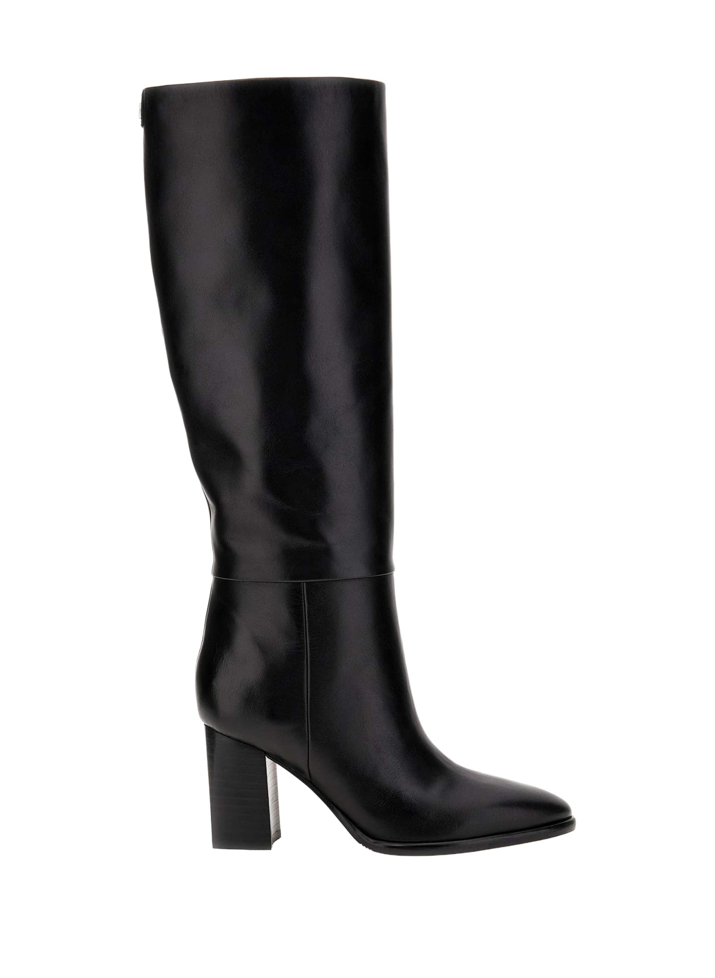 GUESS Bottes hautes Perinna en cuir Noir