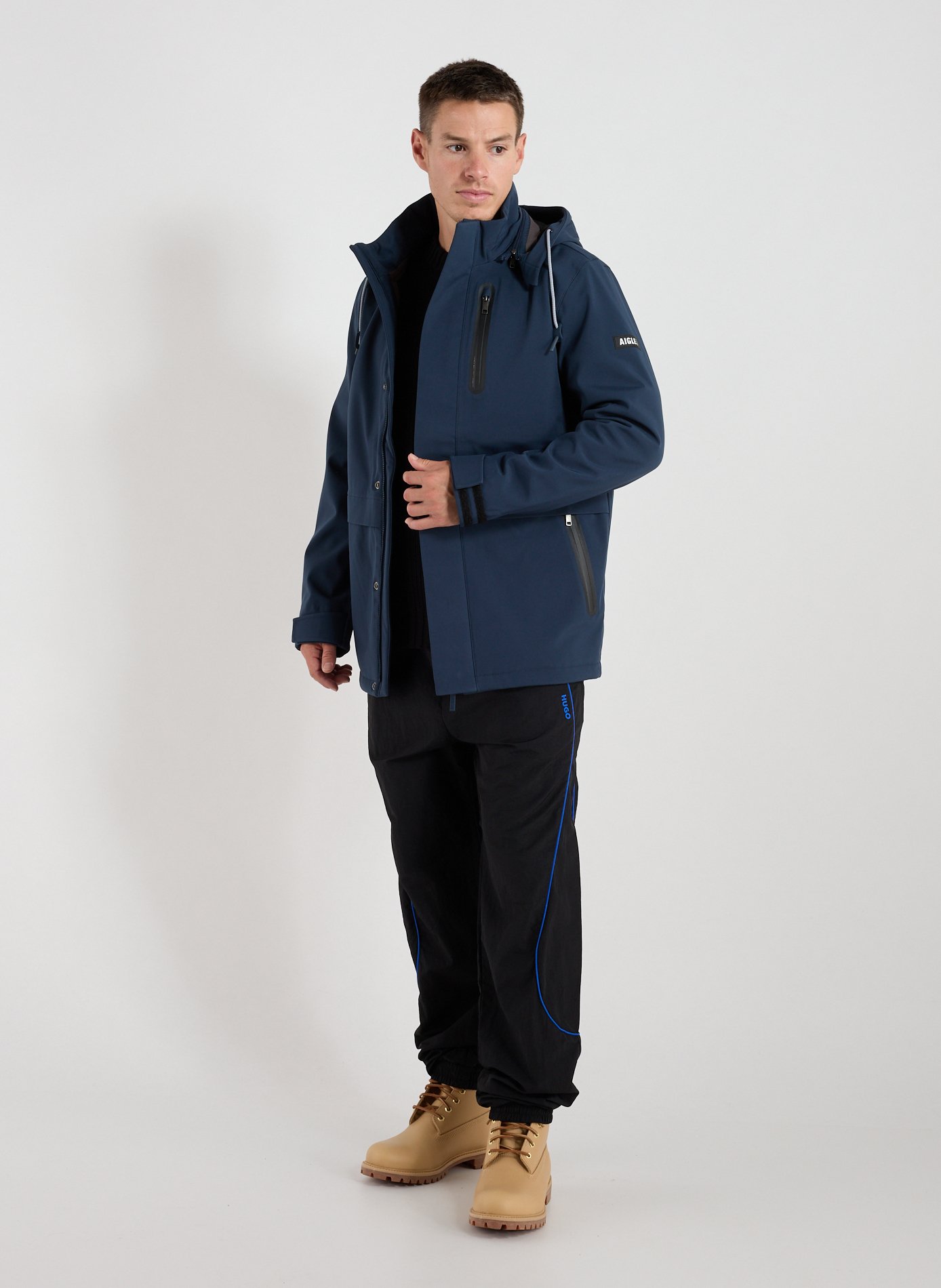 Parka doublée polaire avec capuche amovible AIGLE Bleu