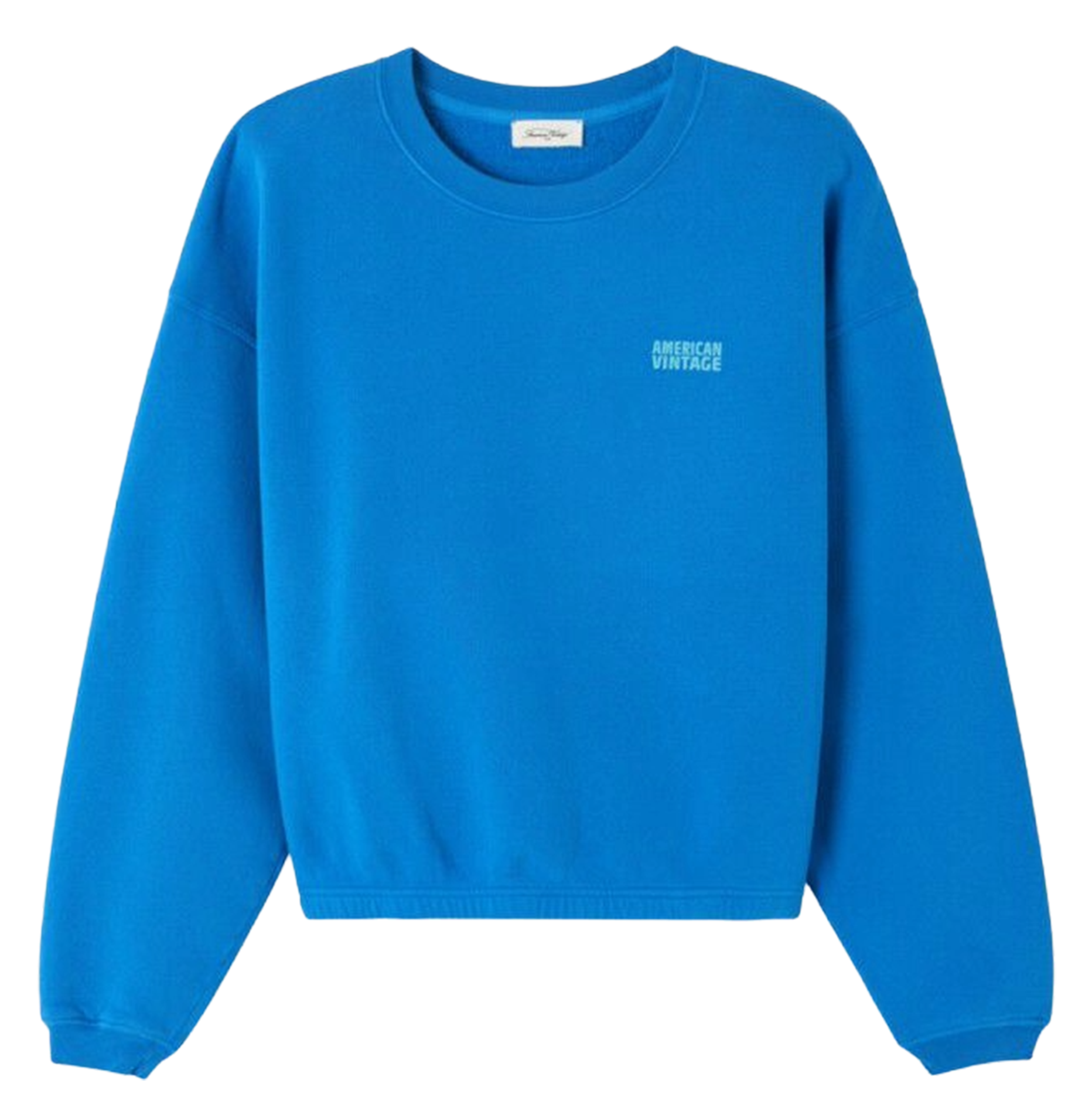 Sweat court col rond en coton mélangé izubird Bleu