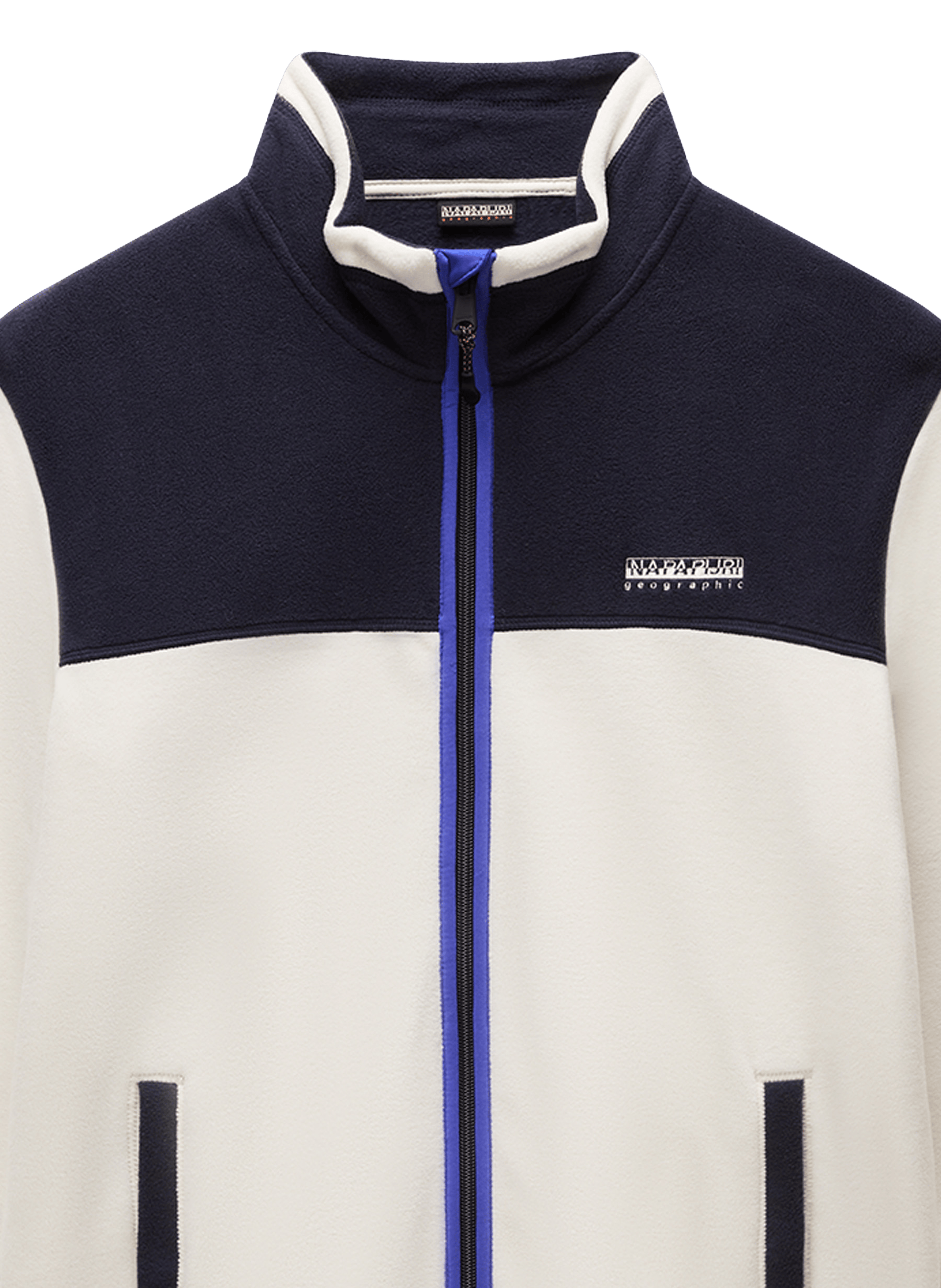 Straight fleece sweater with high collar in blended cotton NAPAPIJRI Beige