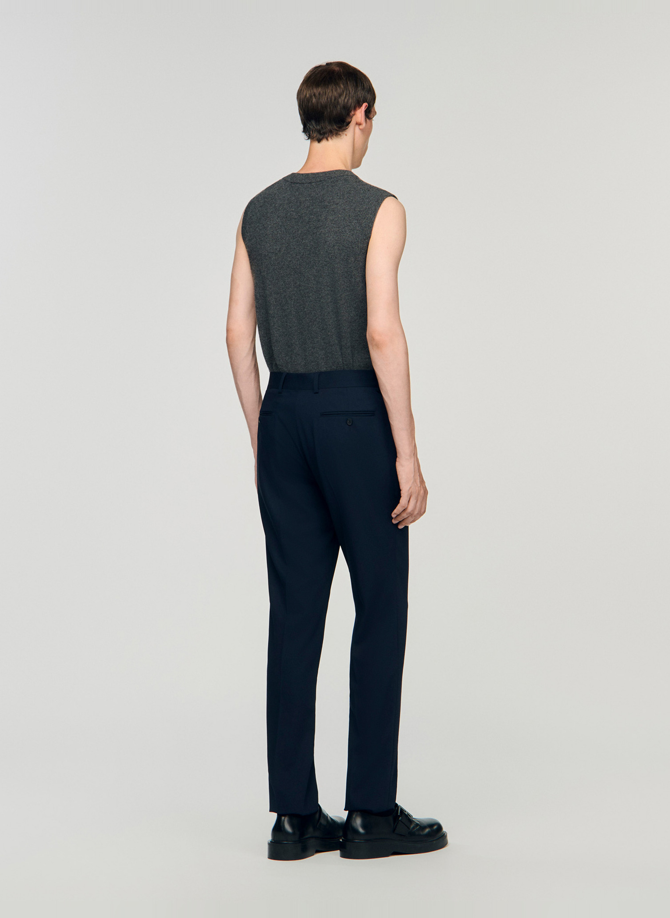 Pantalon de costume droit uni SANDRO Bleu