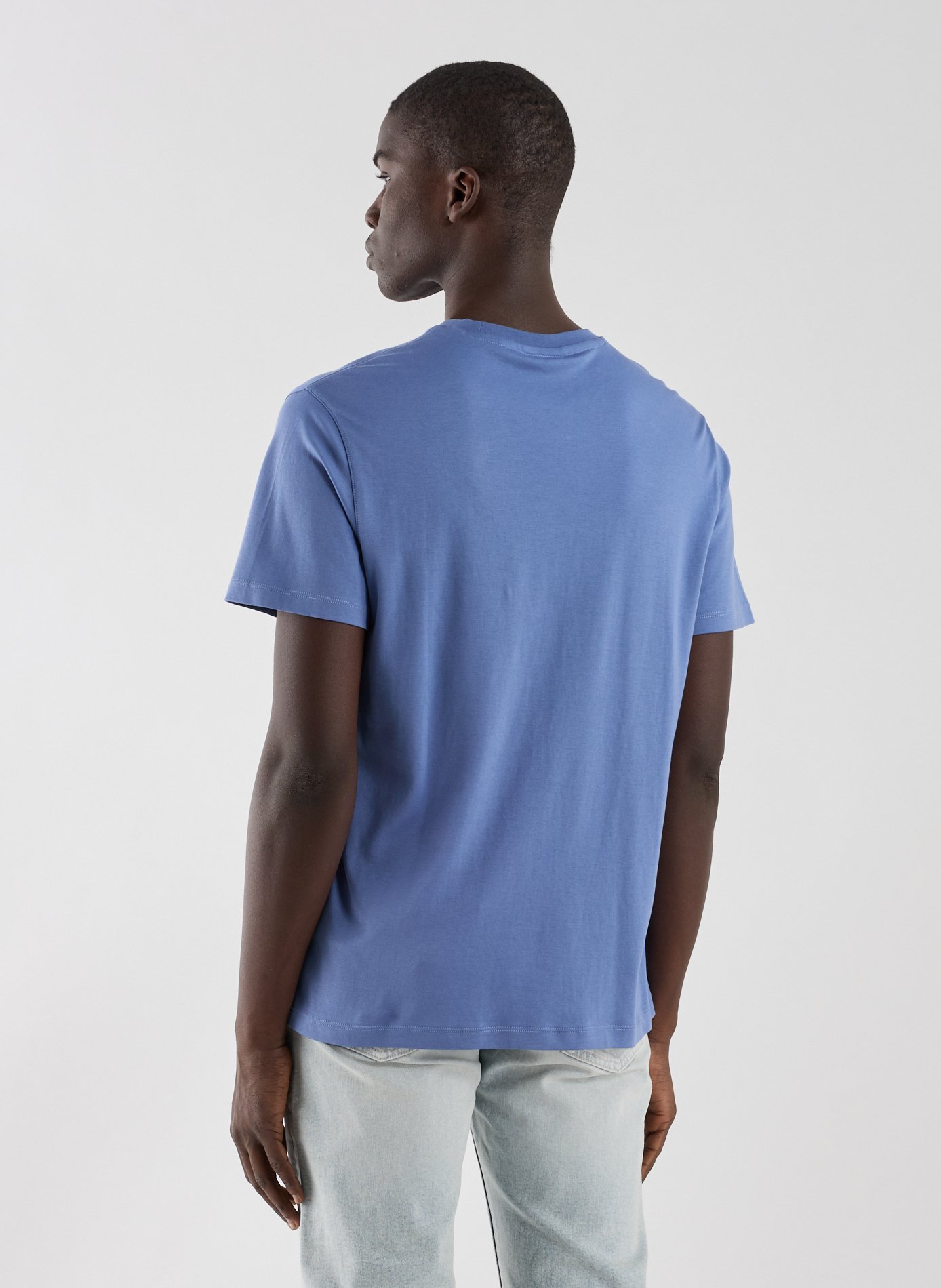T-shirt col rond en coton CALVIN KLEIN Bleu
