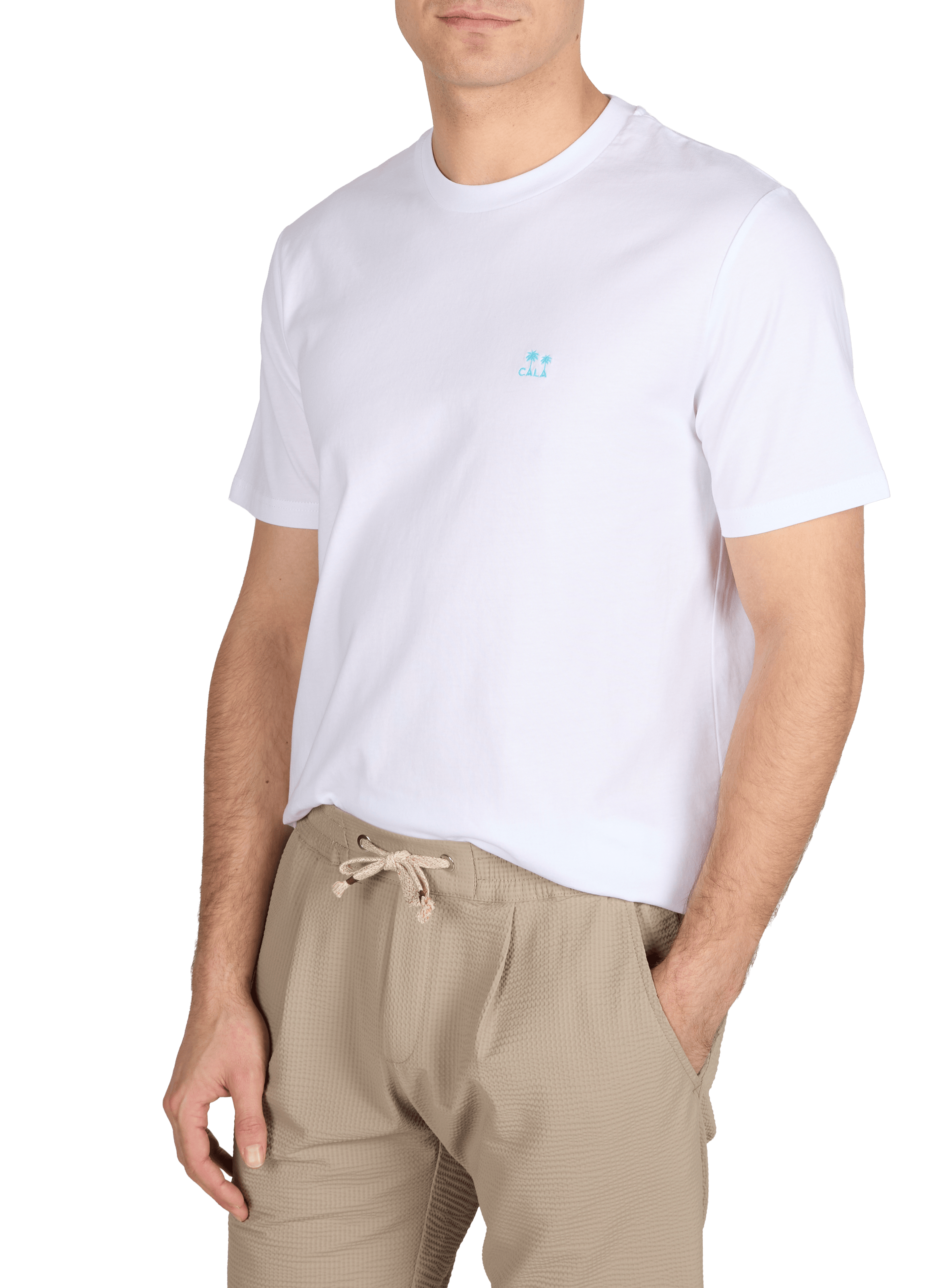 T-shirt imprimé à col rond en coton 1789 CALA Blanc